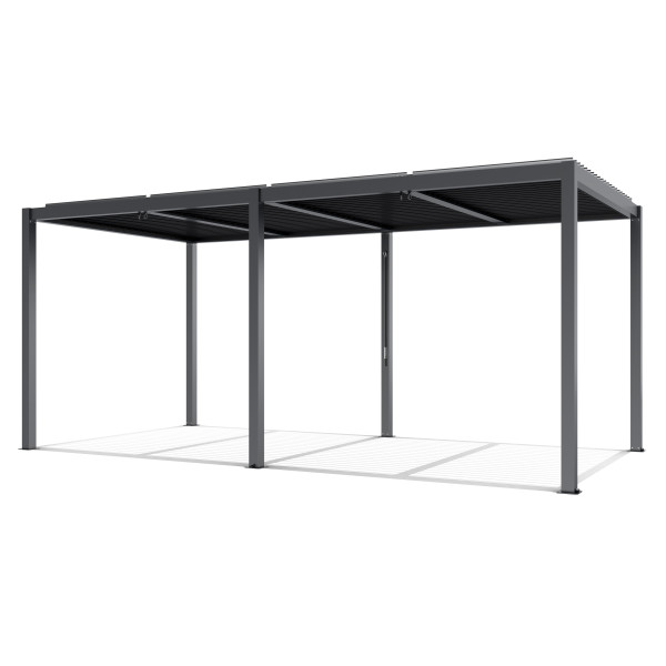 Pergola ogrodowa Luxe 7.8x4m aluminiowa z oświetleniem LED antracytowa