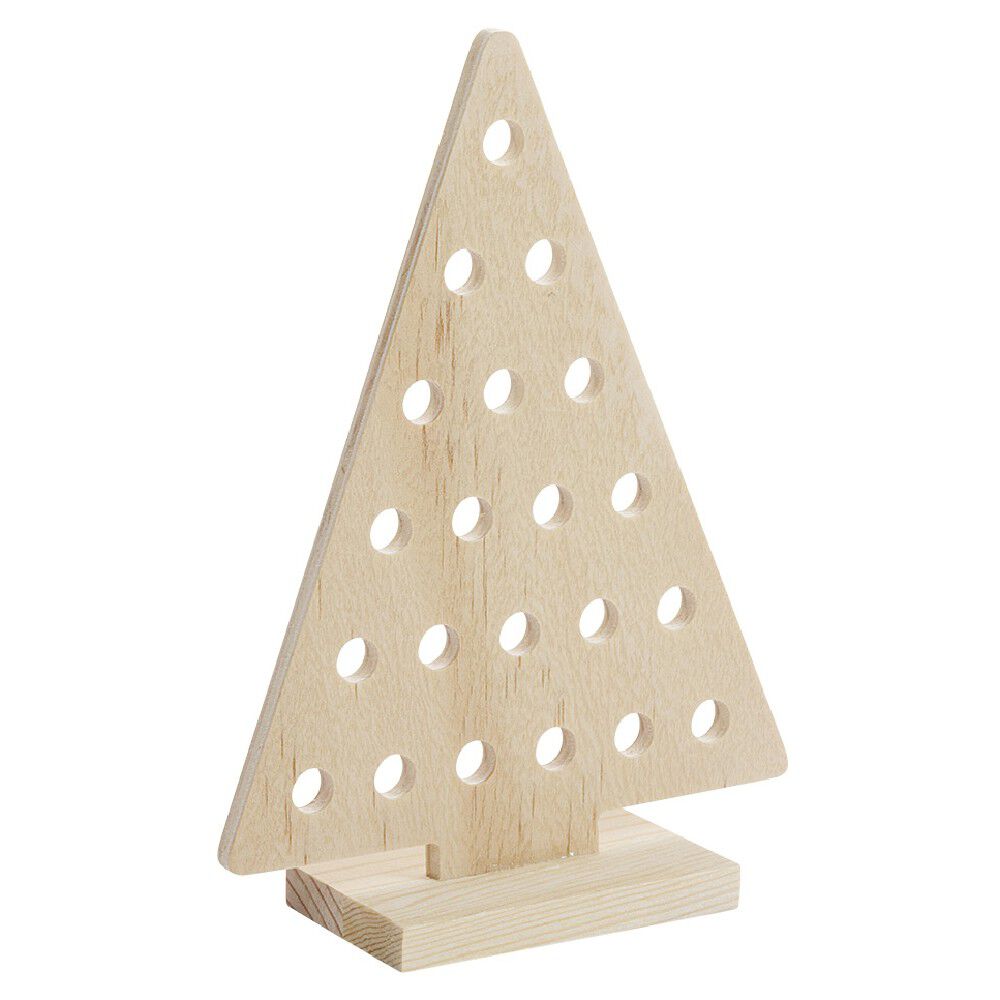 Sapin No&euml;l en bois à décorer H.15 cm