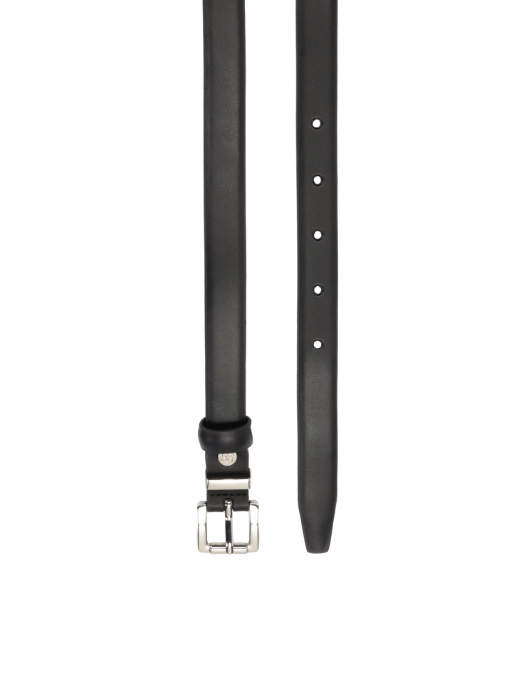 Classic black belt with silver buckle