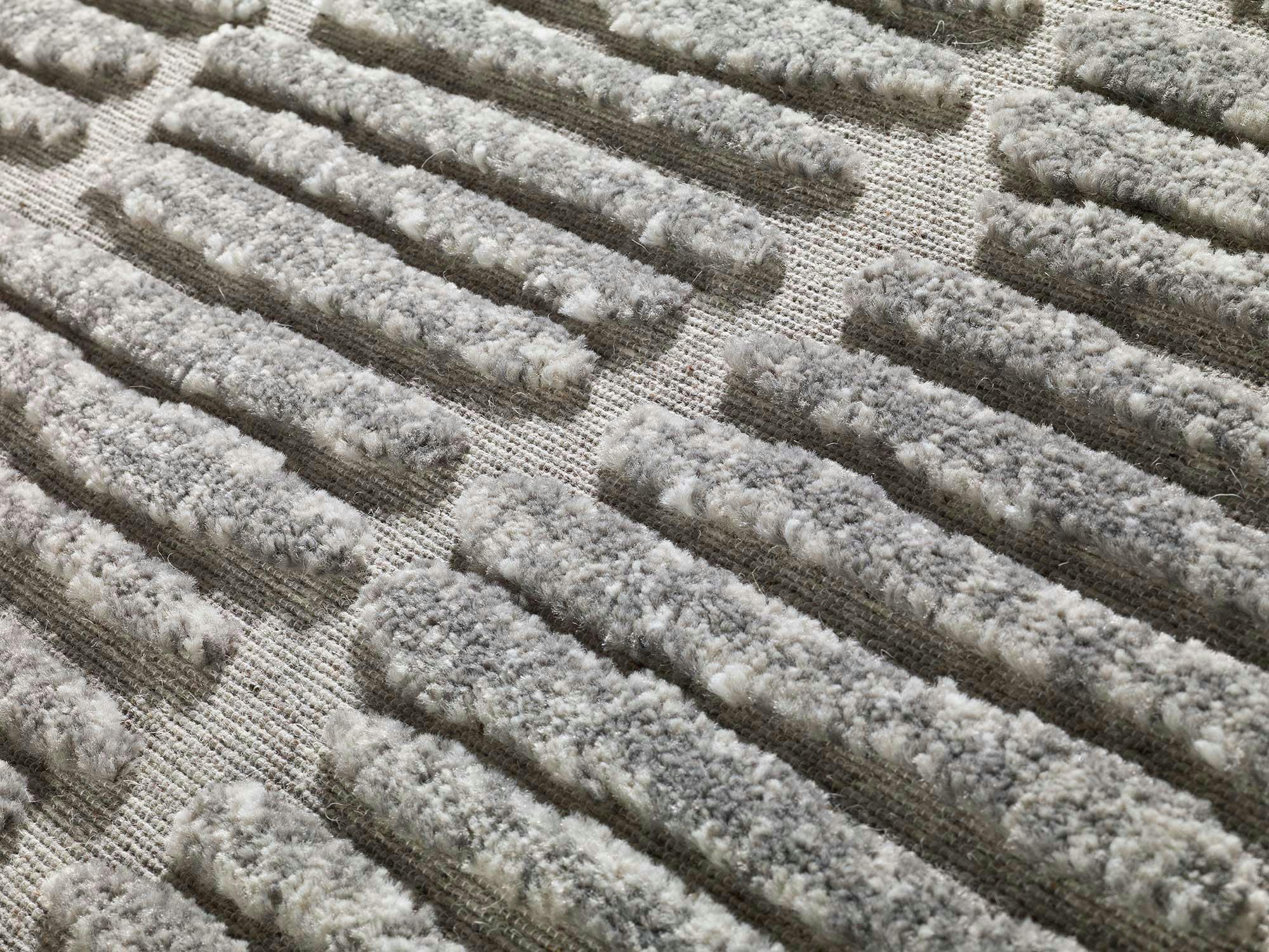 MIRTHA - Tapis en laine avec motifs en relief beige, 130X190 cm