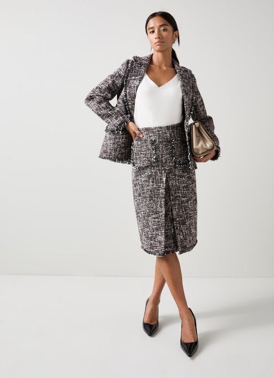 Gwen Petite Black And Red Tweed Jacket