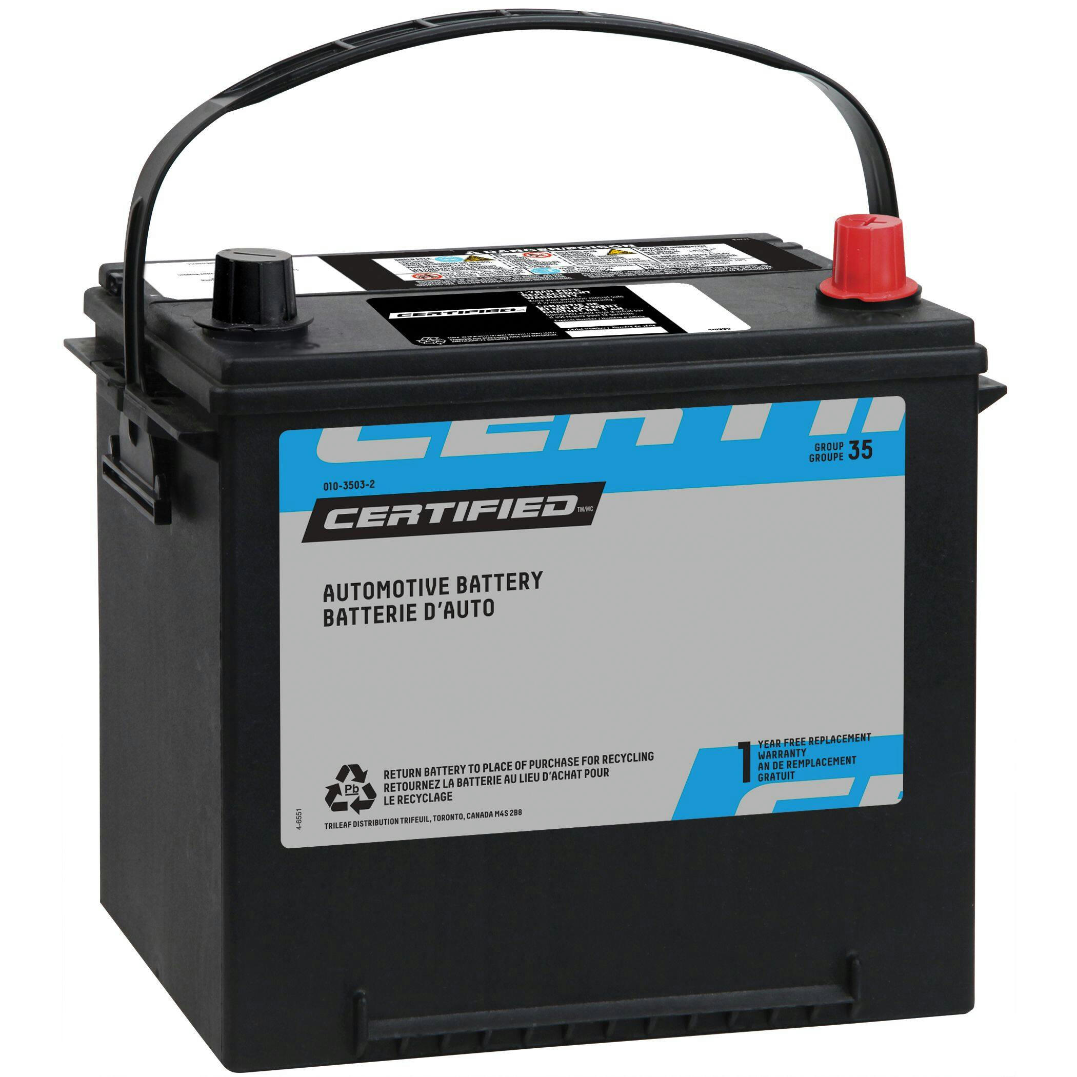 Certified Group Size 35 Battery, 525 CCA
