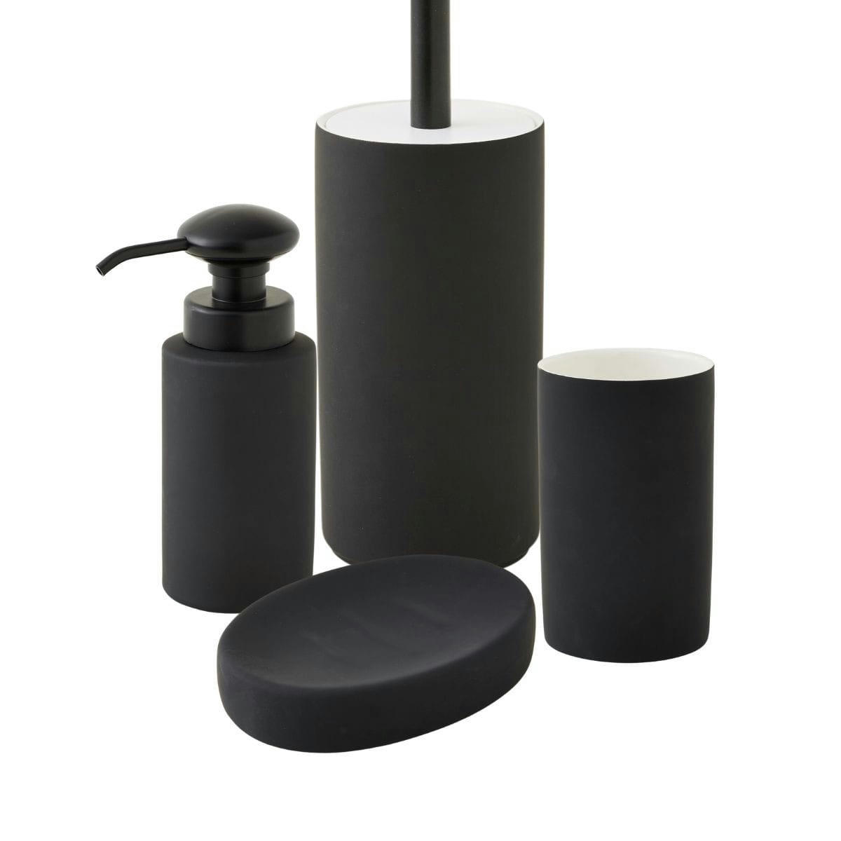 CITY - Set de salle de bain 4 pièces en céramique noir