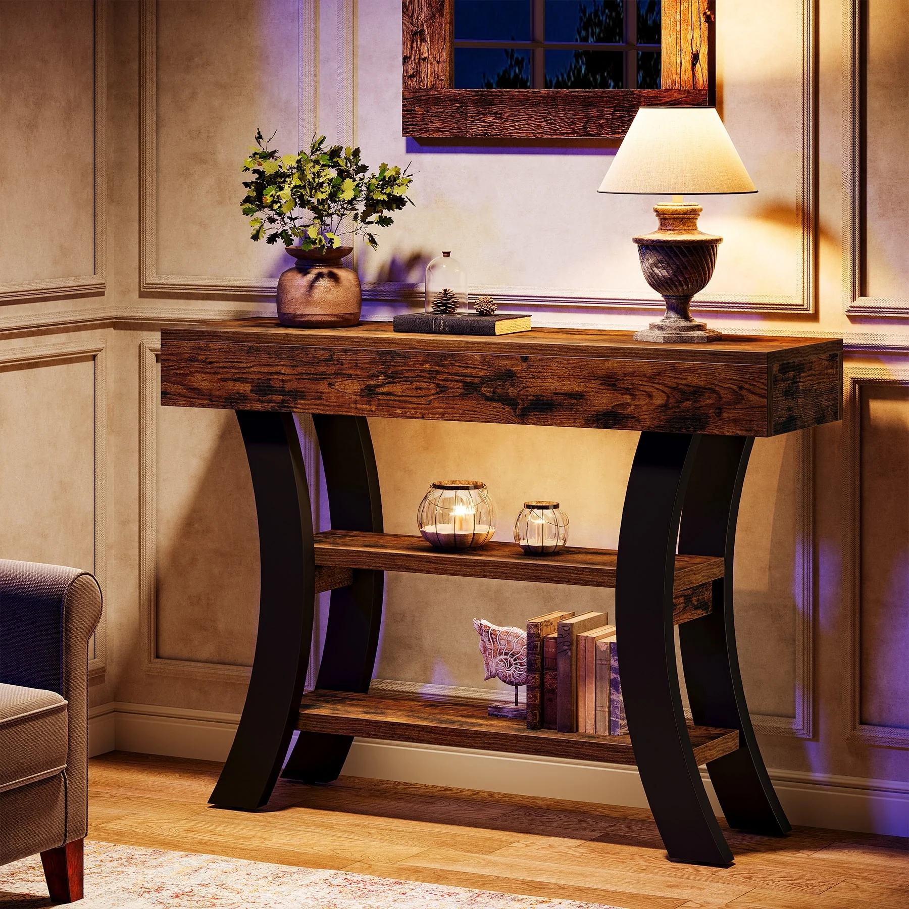 41 Entryway Console Table with Storage Shelves