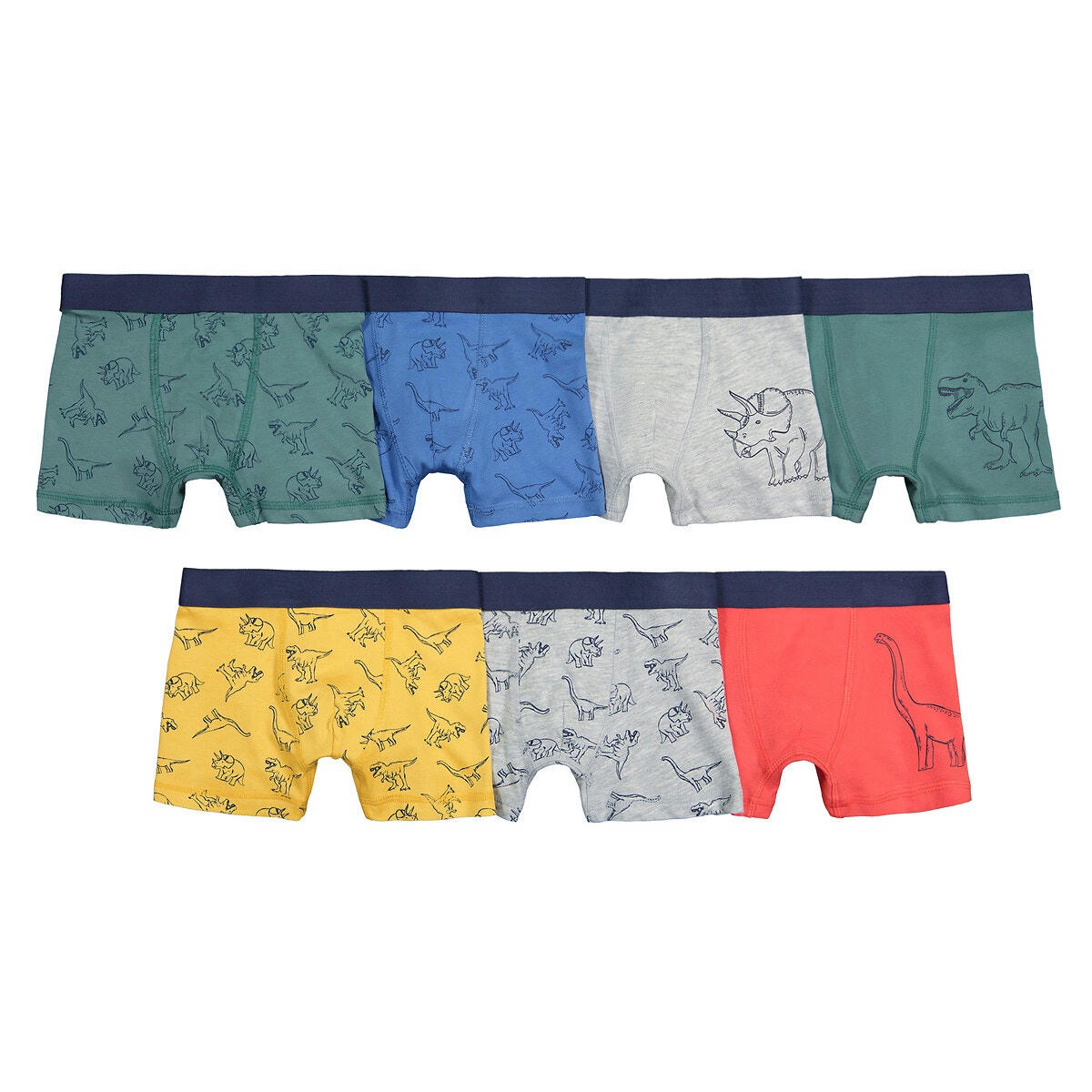 Lot de 7 boxers, motifs dinosaures