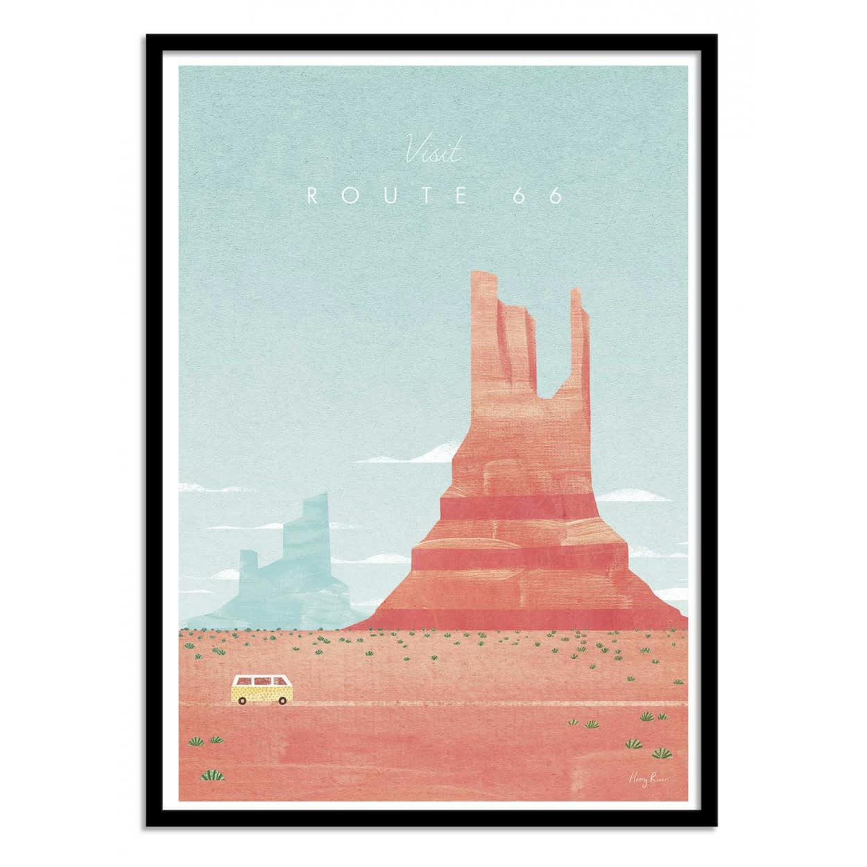 HENRY RIVERS - VISIT ROUTE 66 - Affiche d