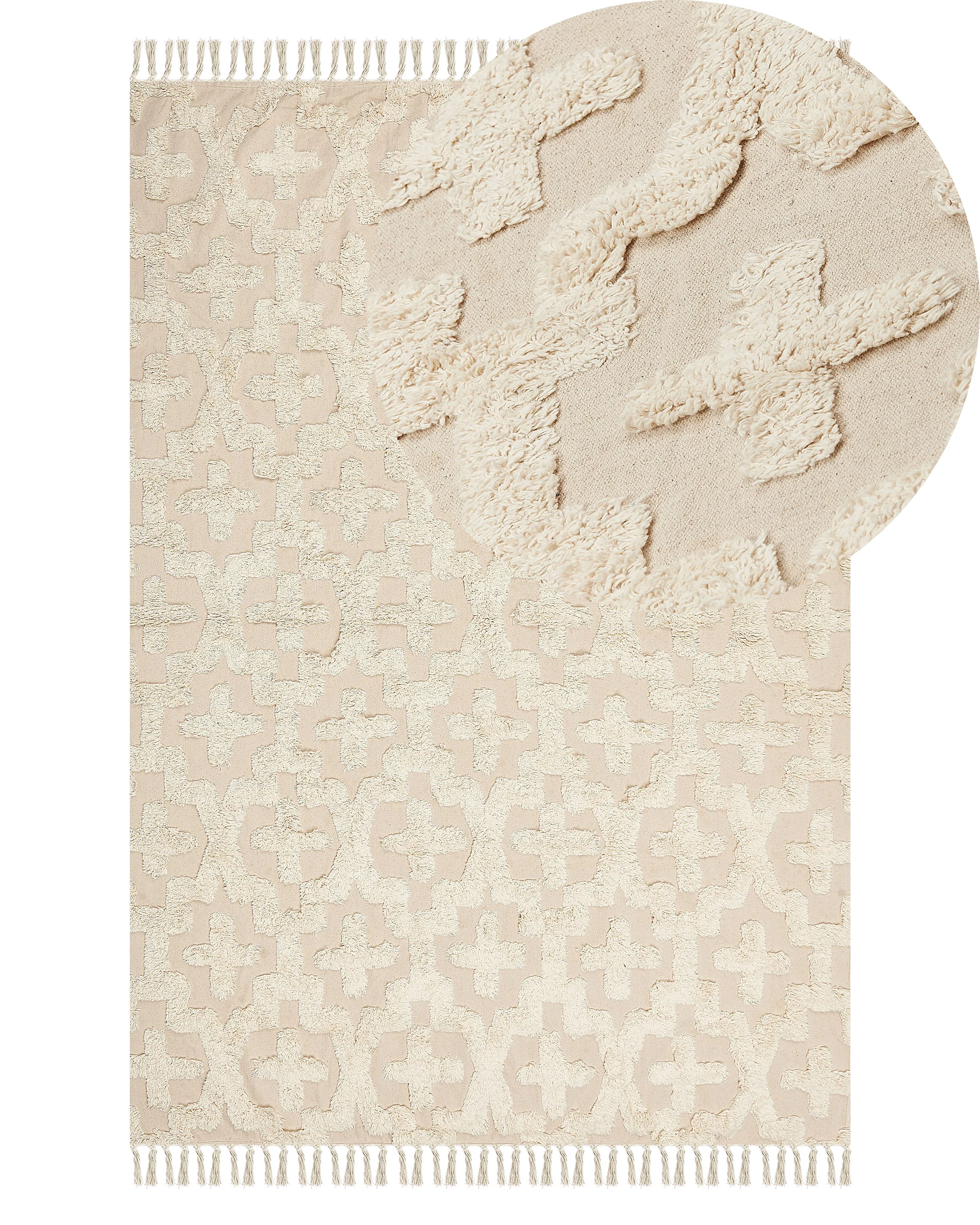 Rug ITANAGAR Beige 140 x 200 cm Cotton