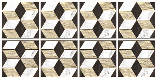 Lot 8 carreaux adhésifs décoratifs Vinyl Way Napoli Dada Art effet bois noir &bois L.20 x L.20 cm x ep.1,3 mm