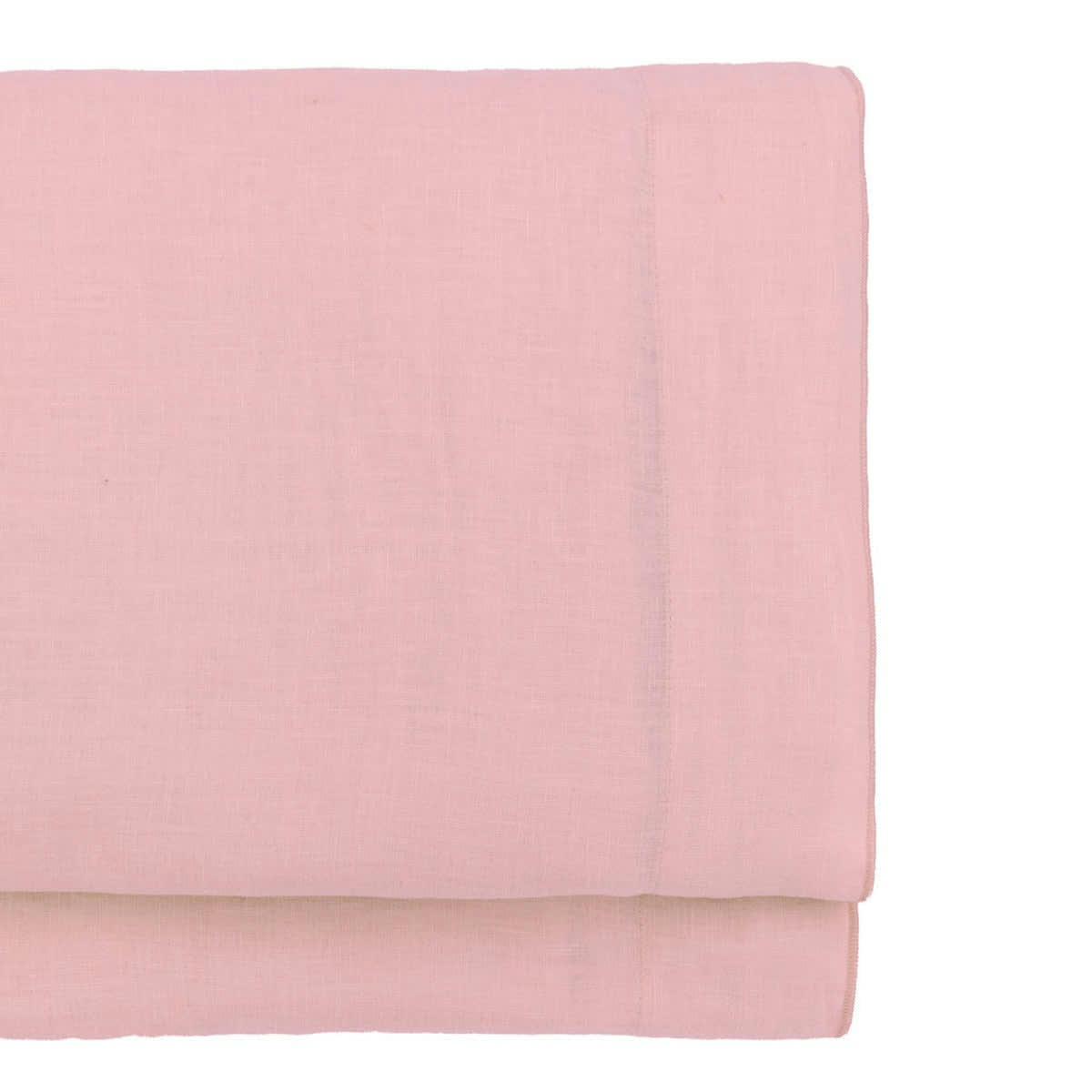 HORTENSE - Drap plat lin lavé  240x300 rose