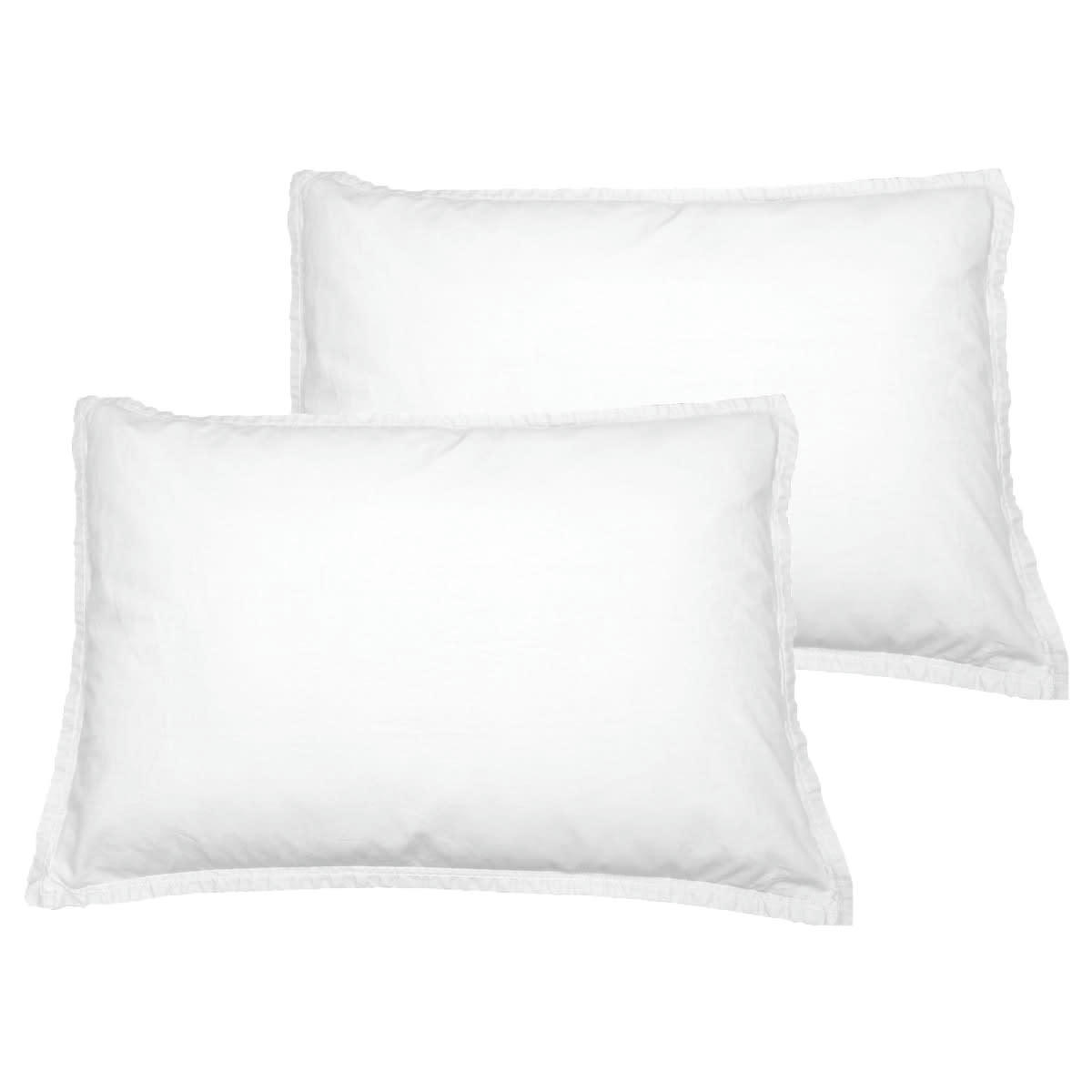 STUDIO - Lot de 2 taies d'oreiller en coton  blanc 50x70 cm
