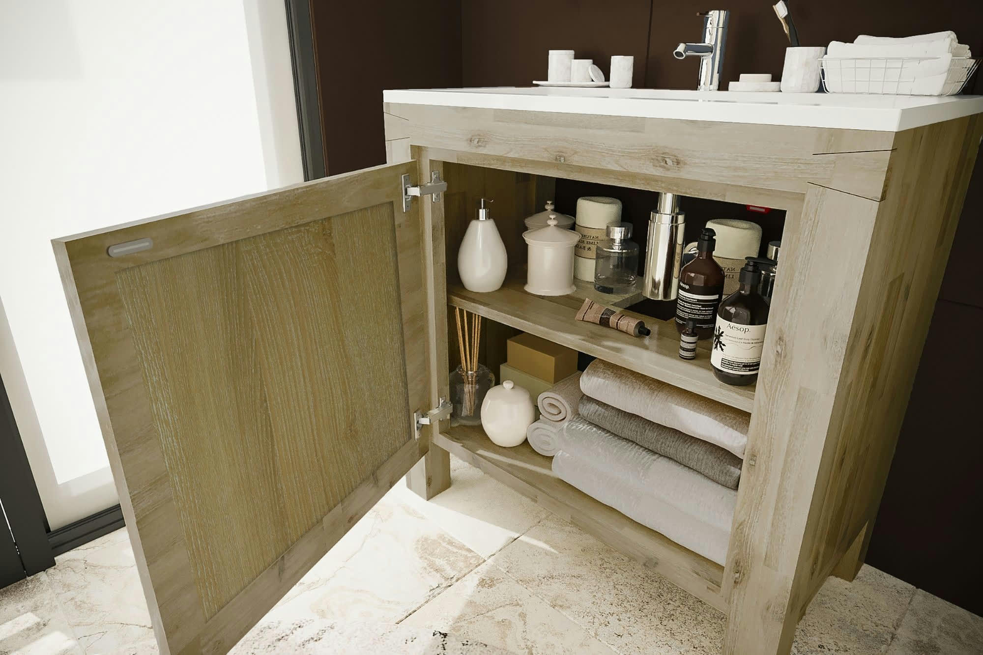 MARKLE - Meuble sous-vasque 80 x 82 x 46 cm