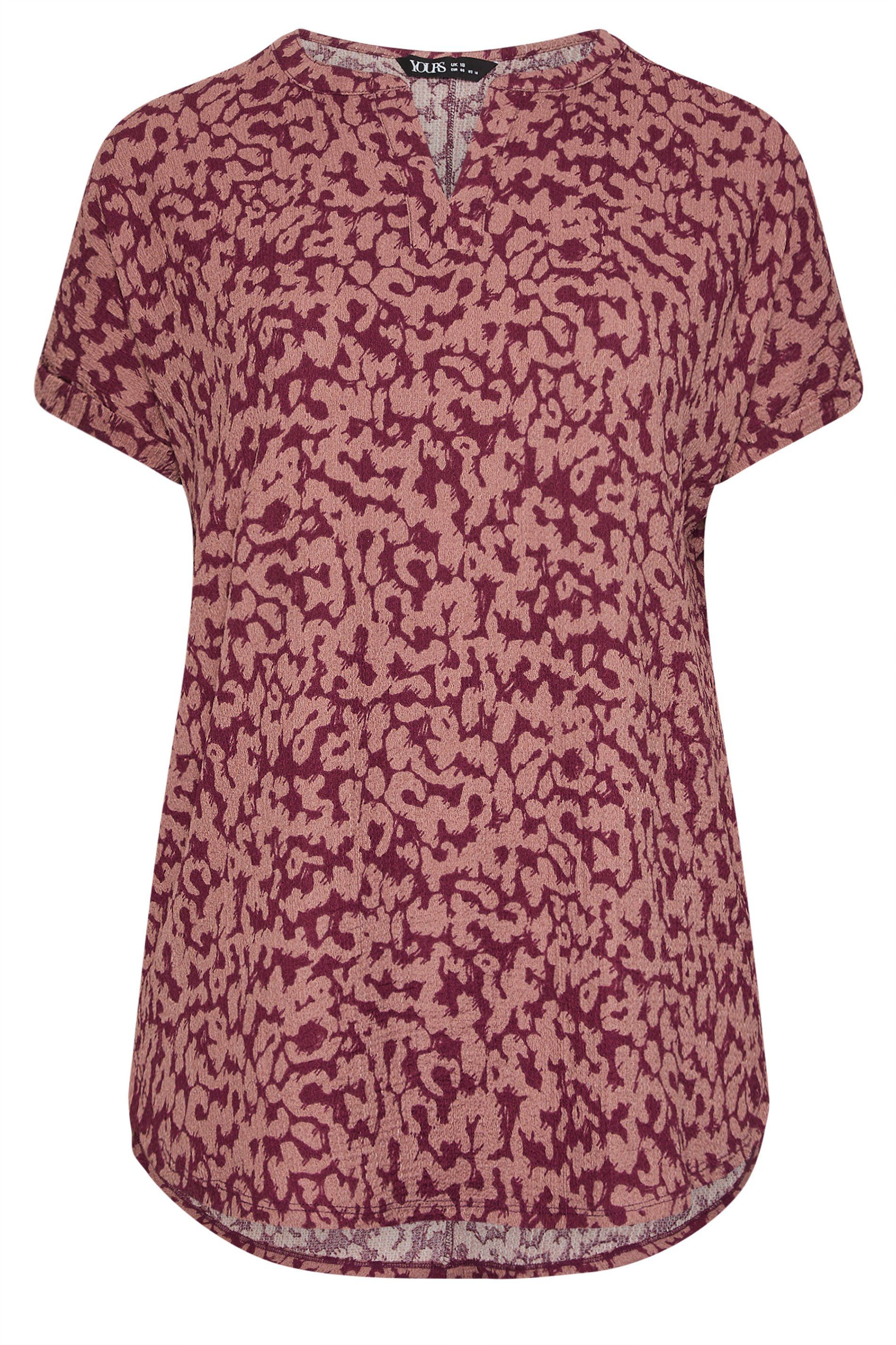 Yours Textured Abstract Notch Neck Top
