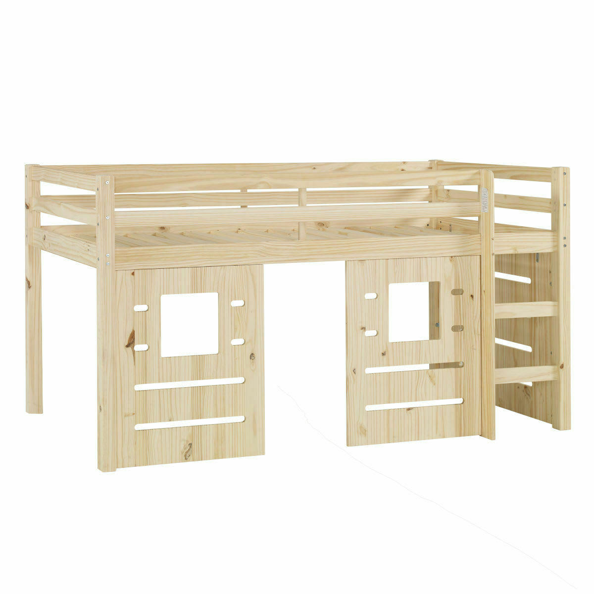 ALMA - Pack lit mi-hauteur avec matelas 90x200 cm bois massif