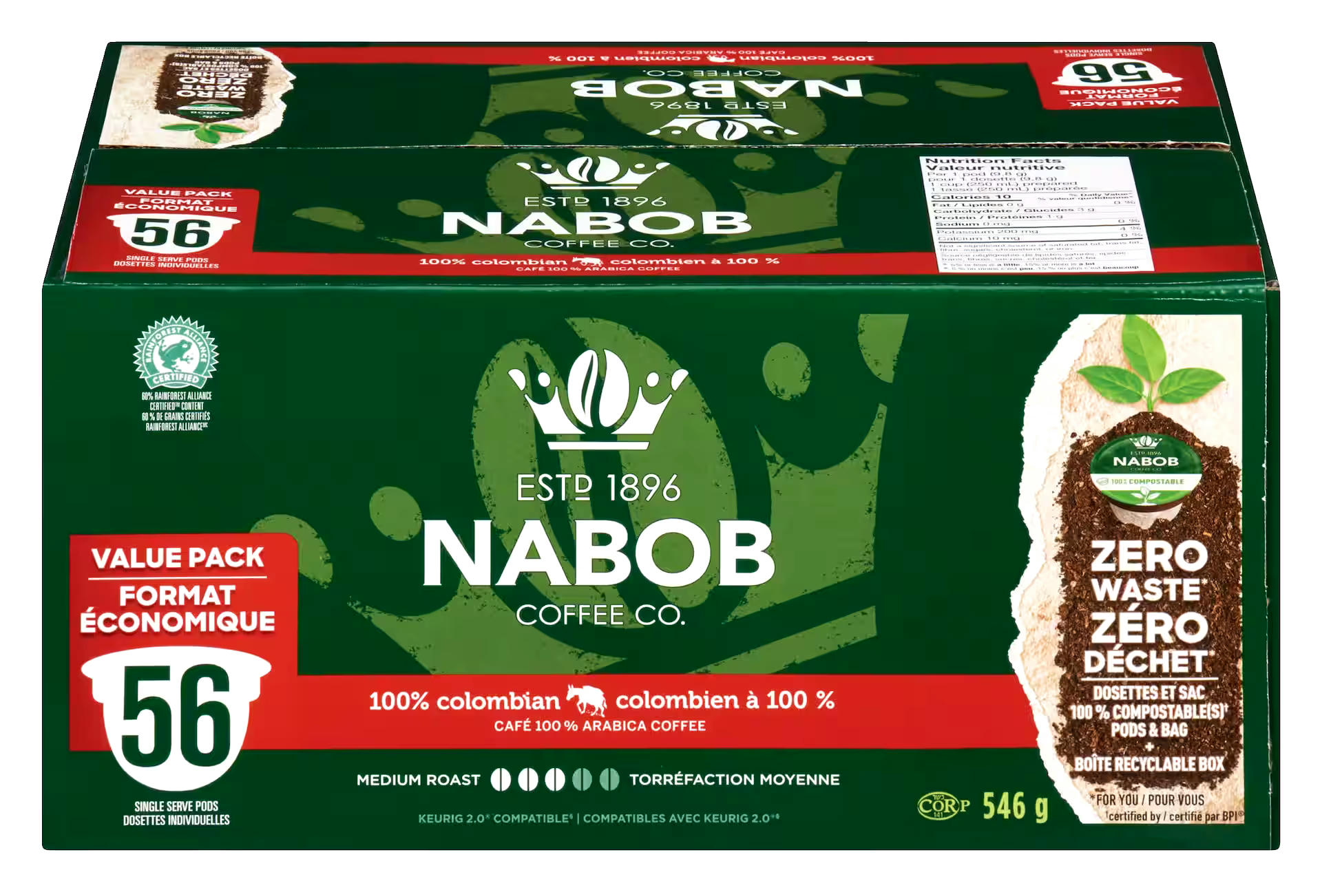 Nabob 100% Columbian Medium Roast  Coffee Pods, 546-g, 56-pk