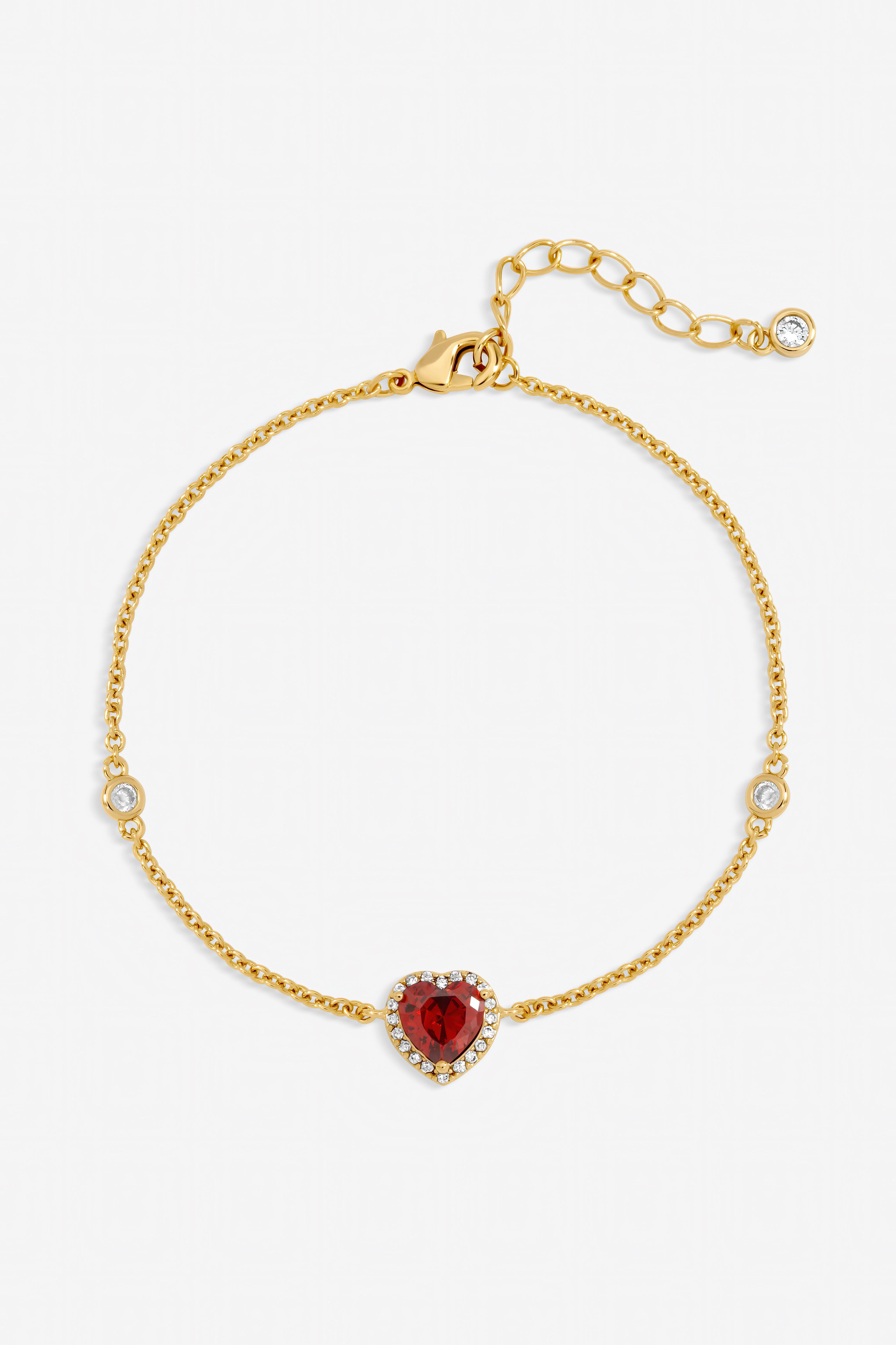 Jon Richard Gold Plated and Red Heart Bracelet