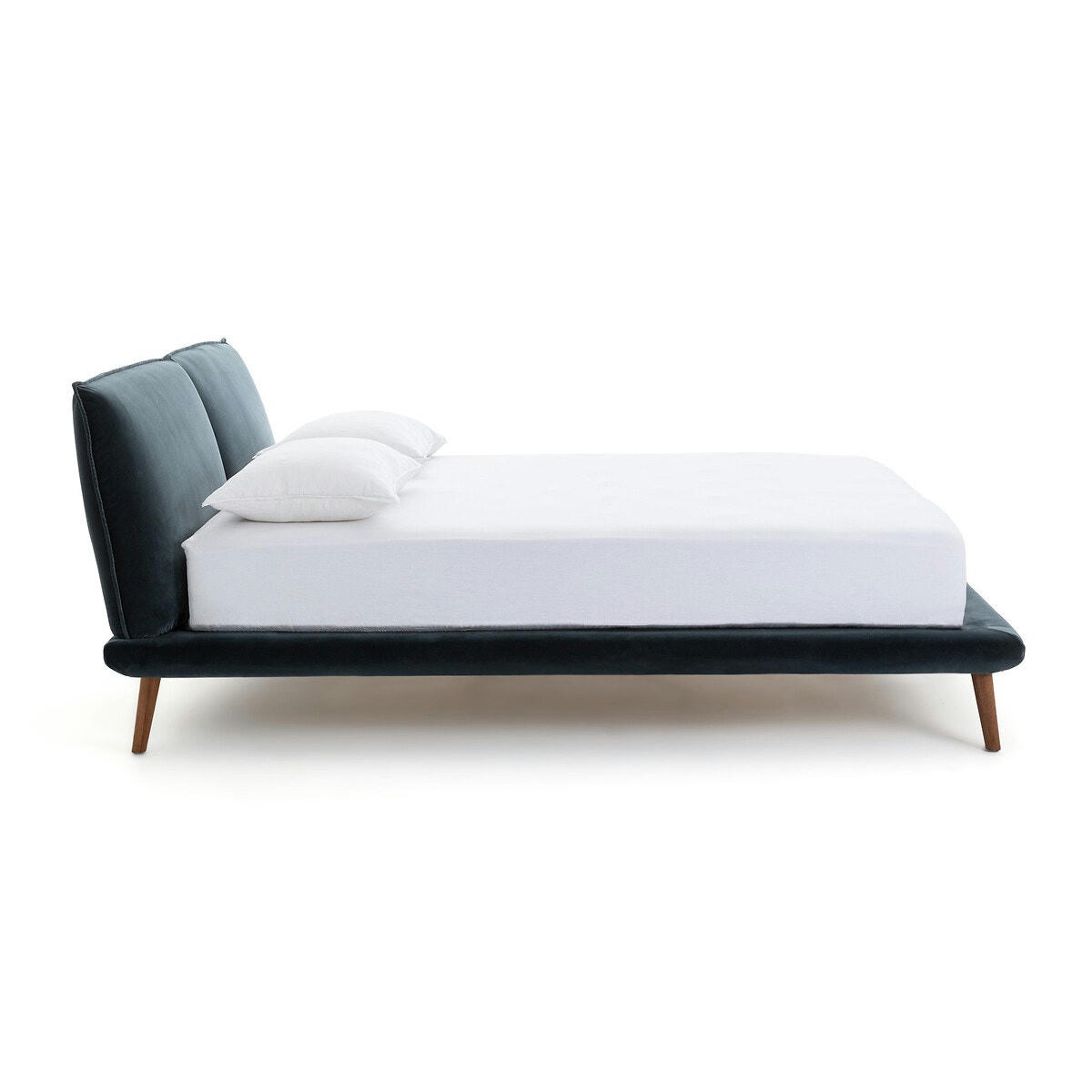 Lit velours avec sommier, Aurore design E. Gallina