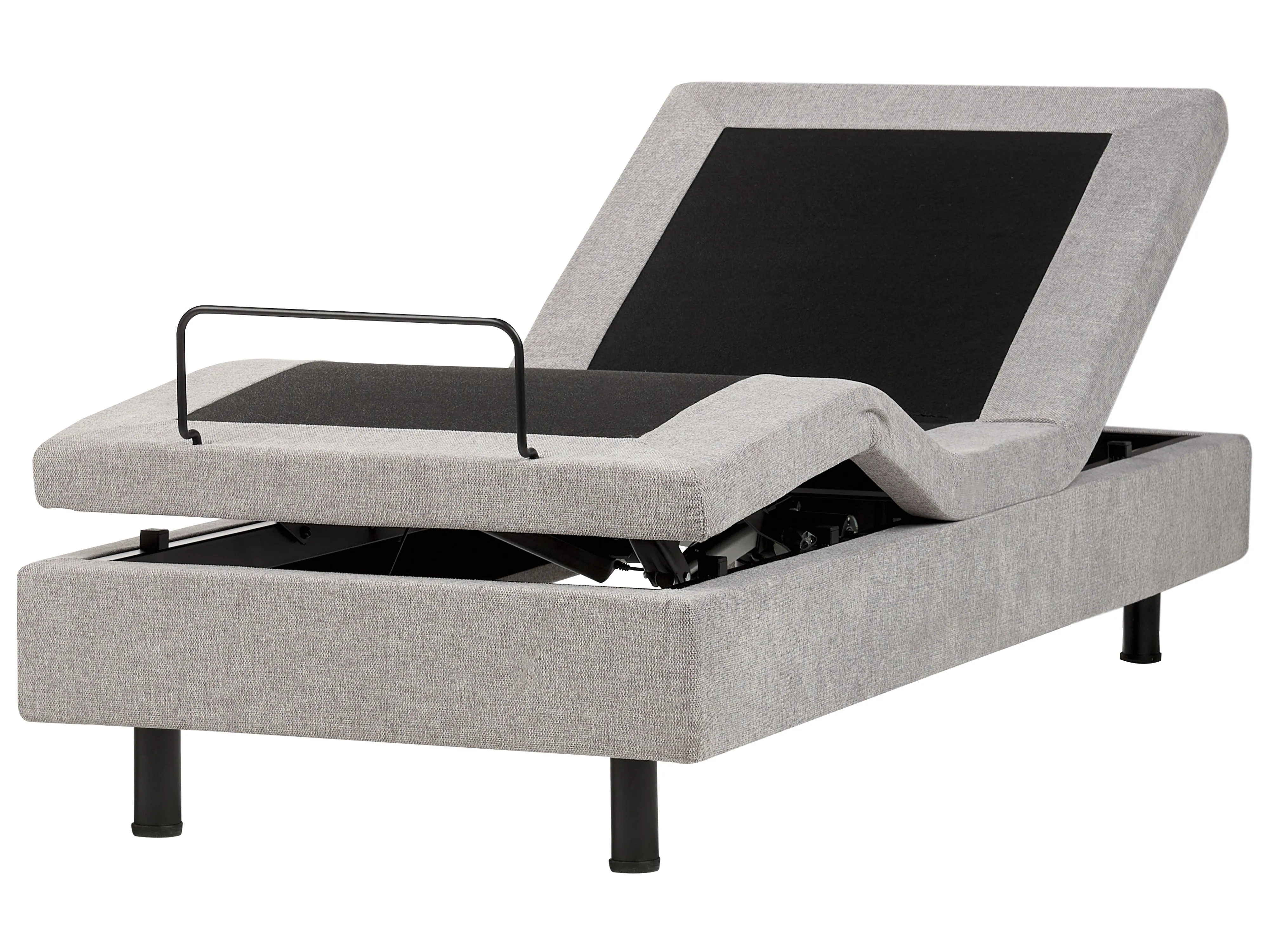 Adjustable Bed without Headboard Fabric CASTELLAN 80 x 200 cm (EU Small Single) Light Grey