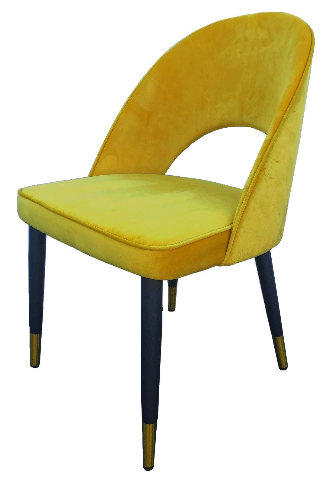 ARDEC - Chaise de salle a manger en velours jaune