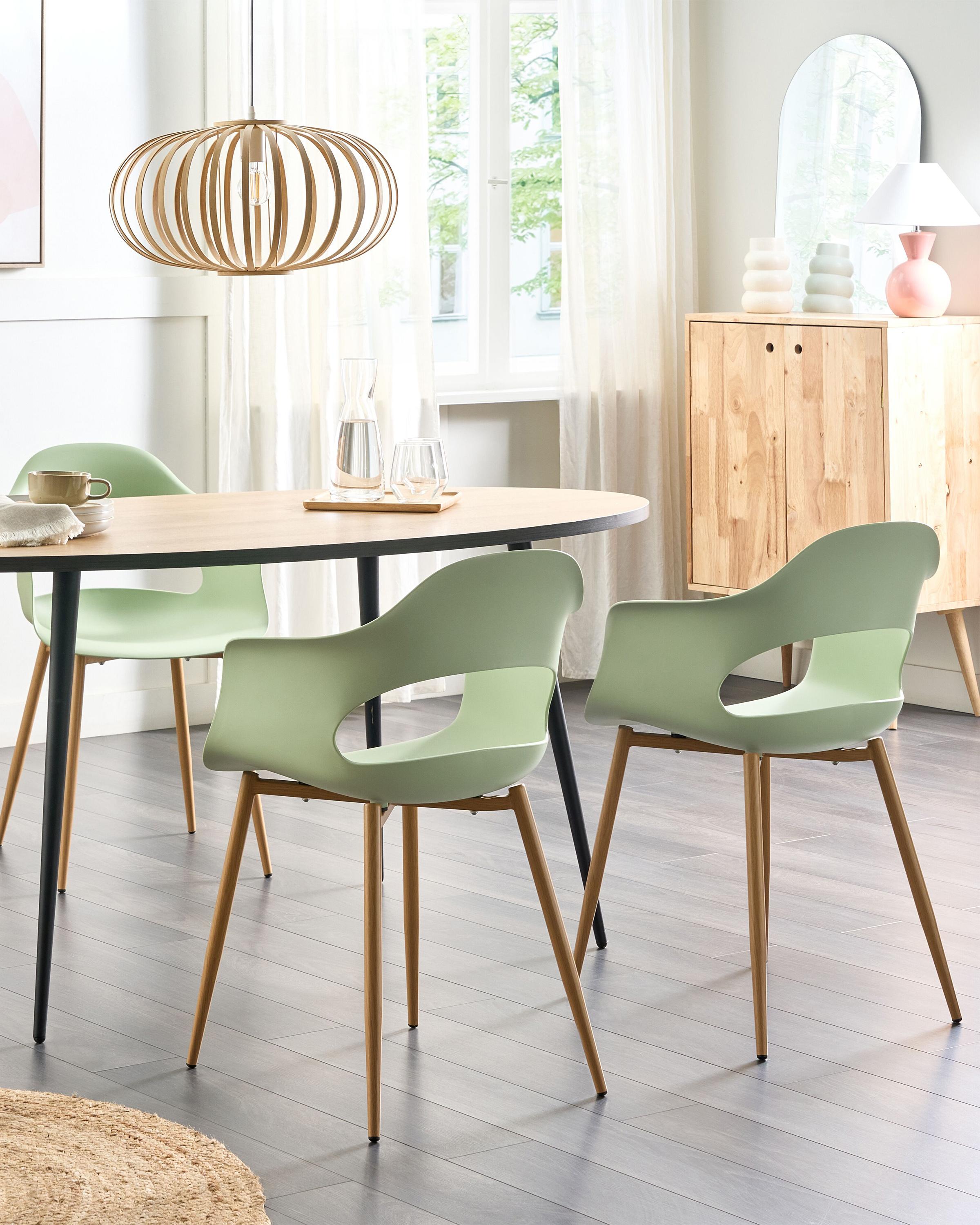 Set of 2 Dining Chairs UTICA Light Green