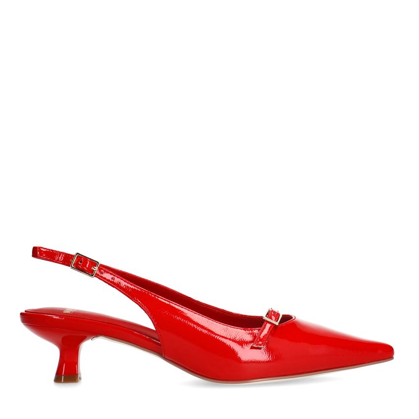 Manfield Rode lak slingbacks