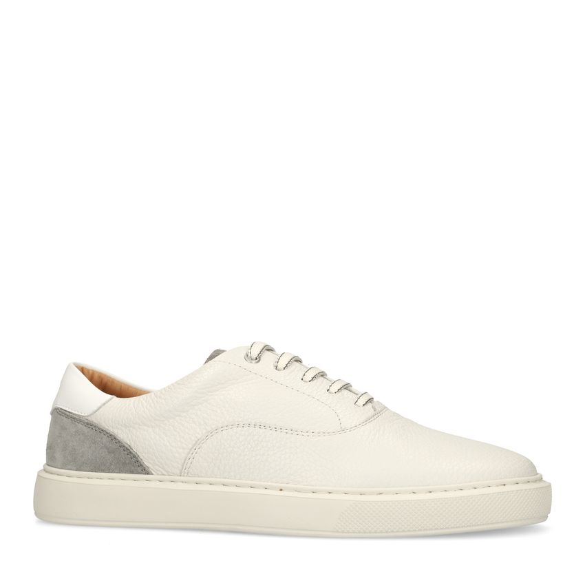 Manfield Off white leren sneakers