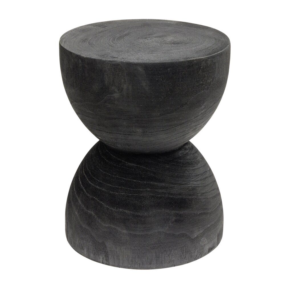 Bout de canapé Tammy bois paulownia noir Ø27xH33cm