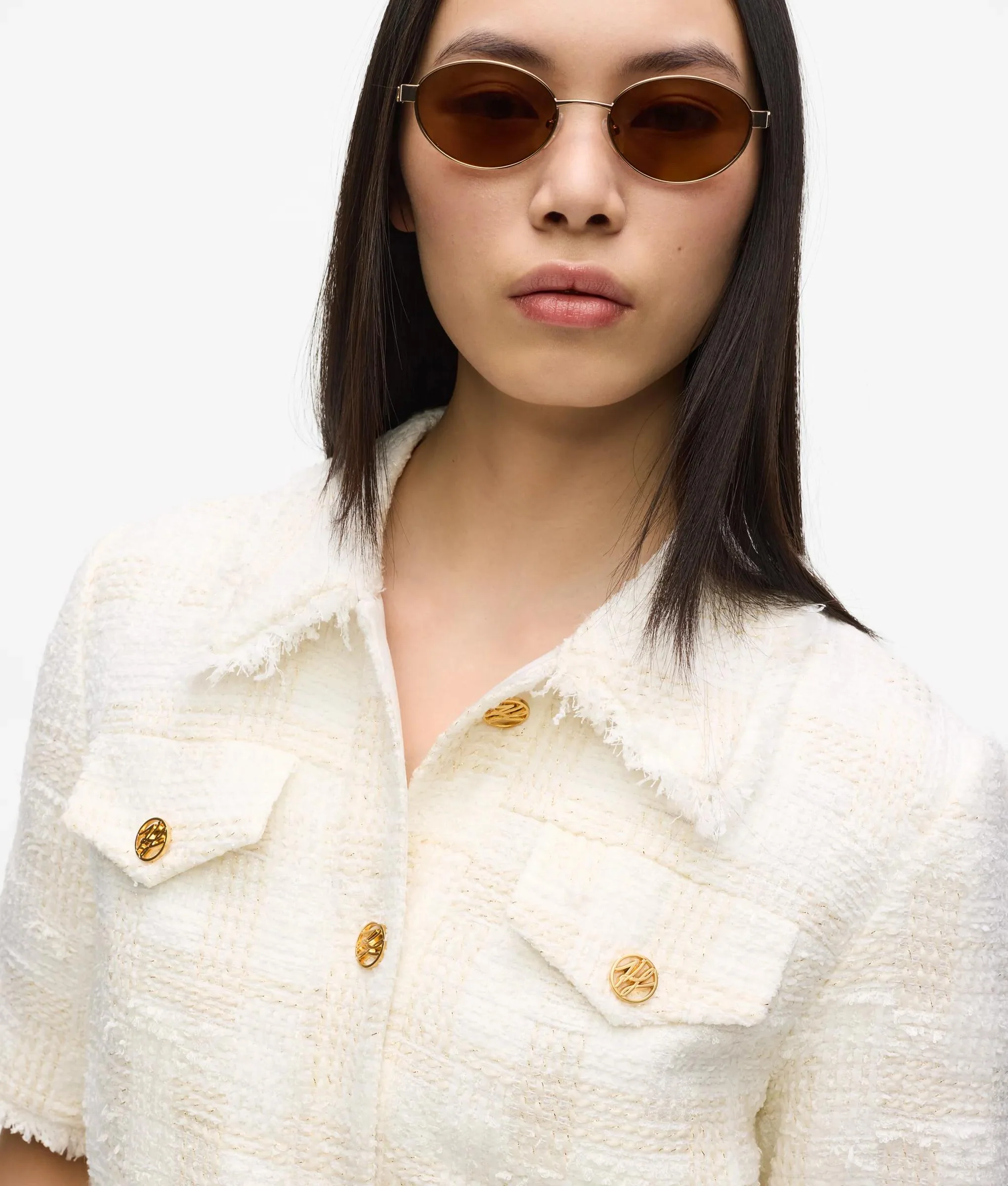 Blazer en bouclé à manches courtes