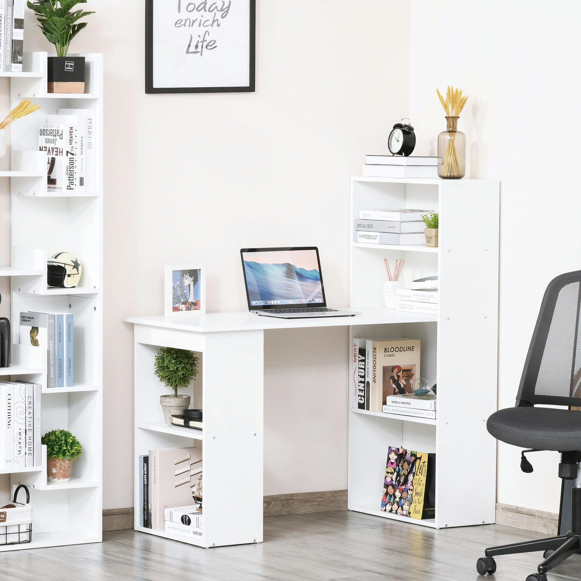 - Bureau informatique + bibliothèque 120L x 55l x 120H cm