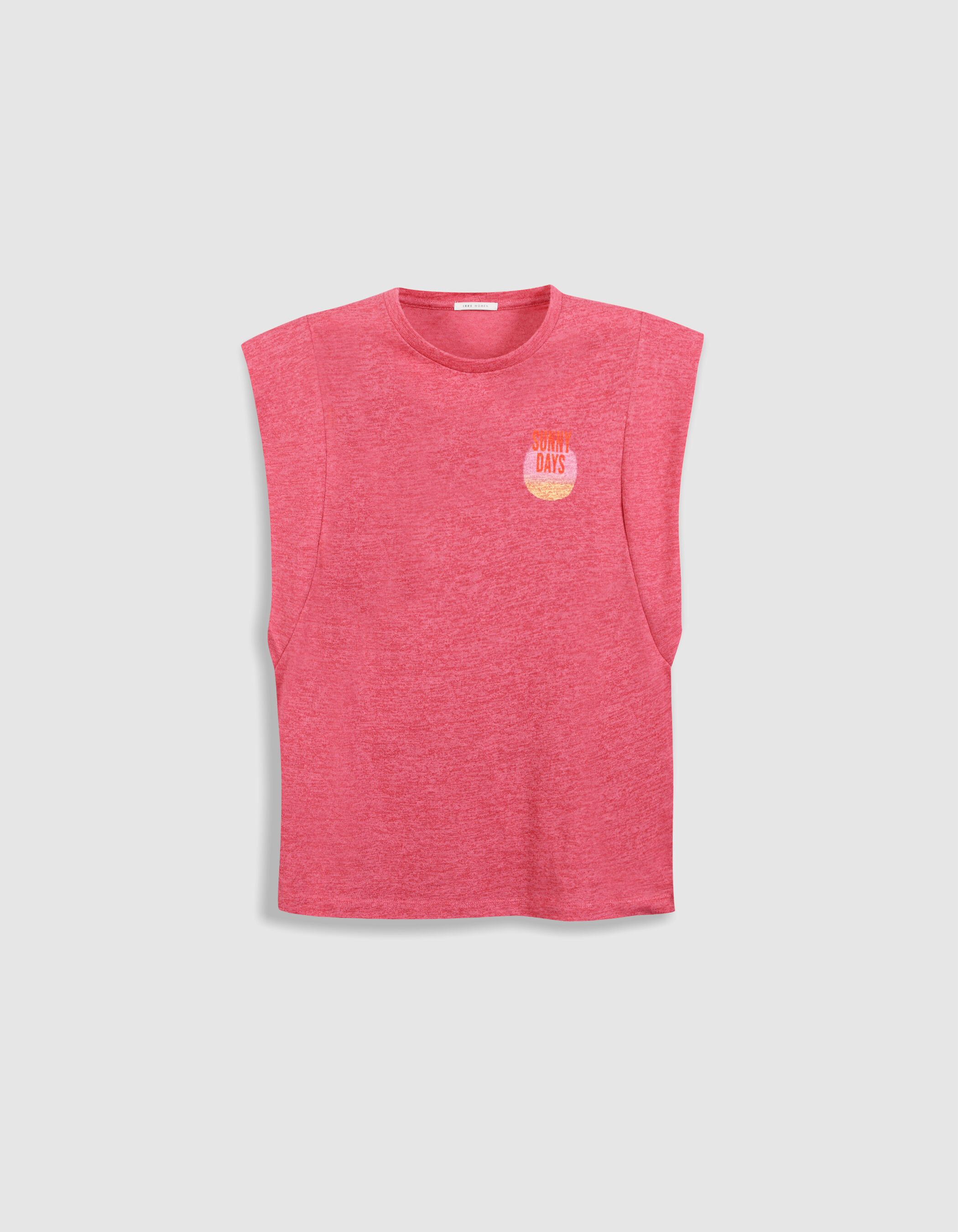 Tee-shirt sans manches rose message dégradé dos Femme