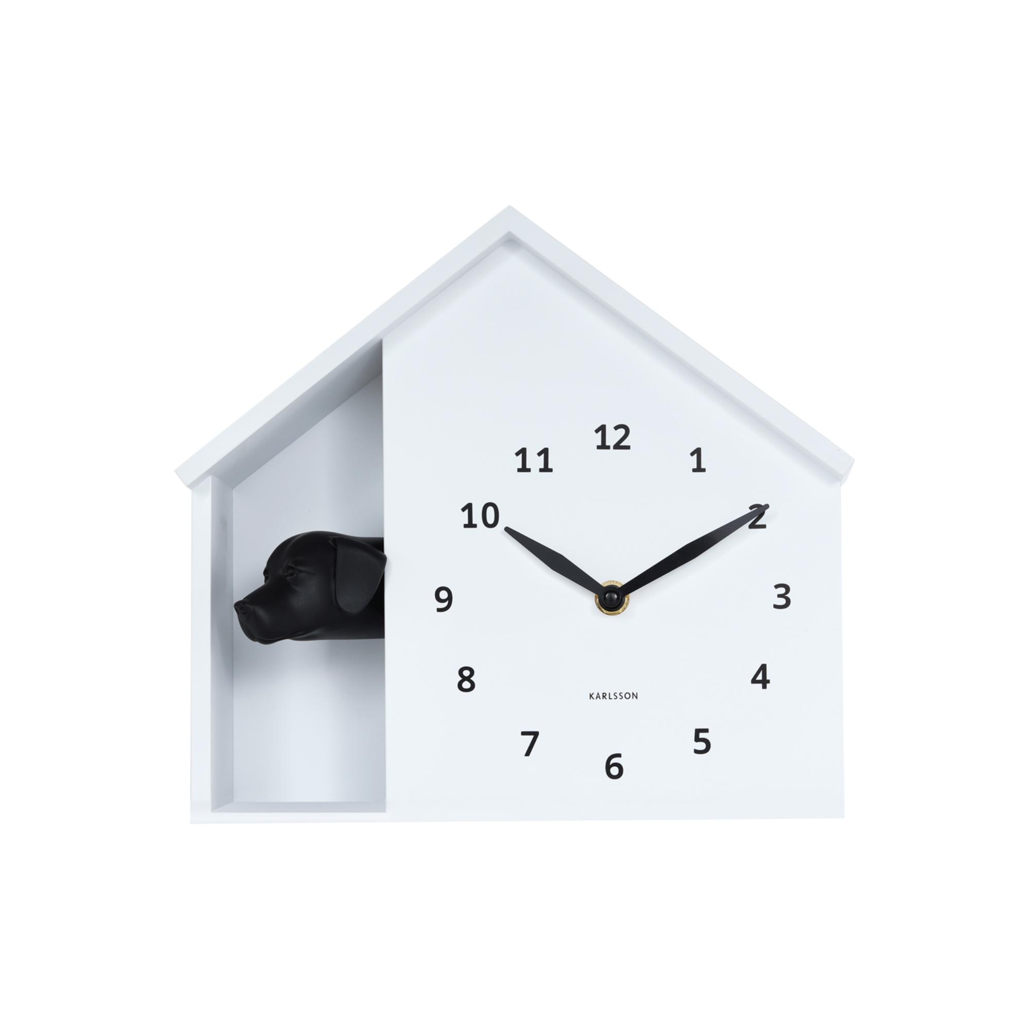 Karlsson wandklok Peeking Doggy - wit - Ø24.9cm