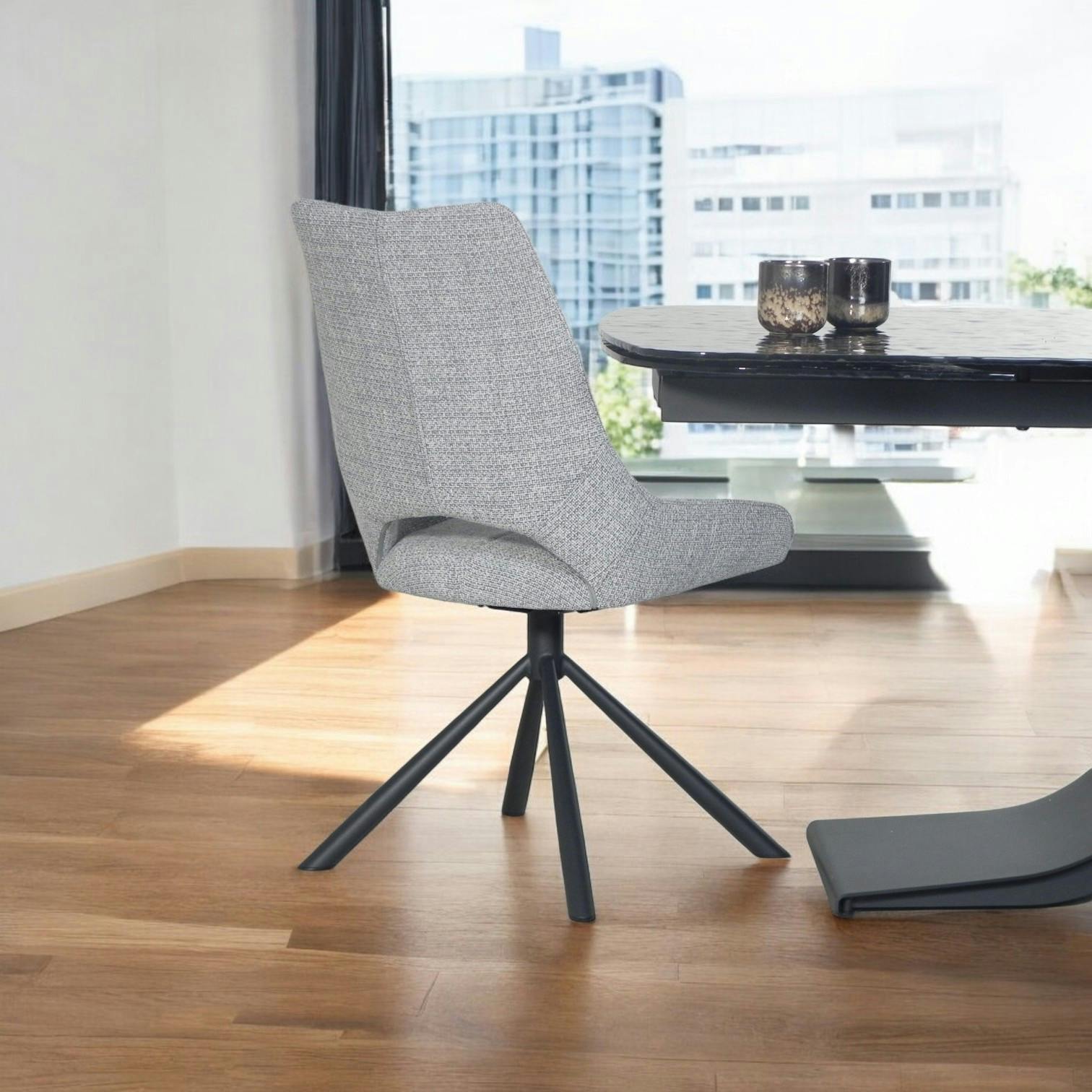 Chaise contemporaine pivotante grise (lot de 2) LIGURIE
