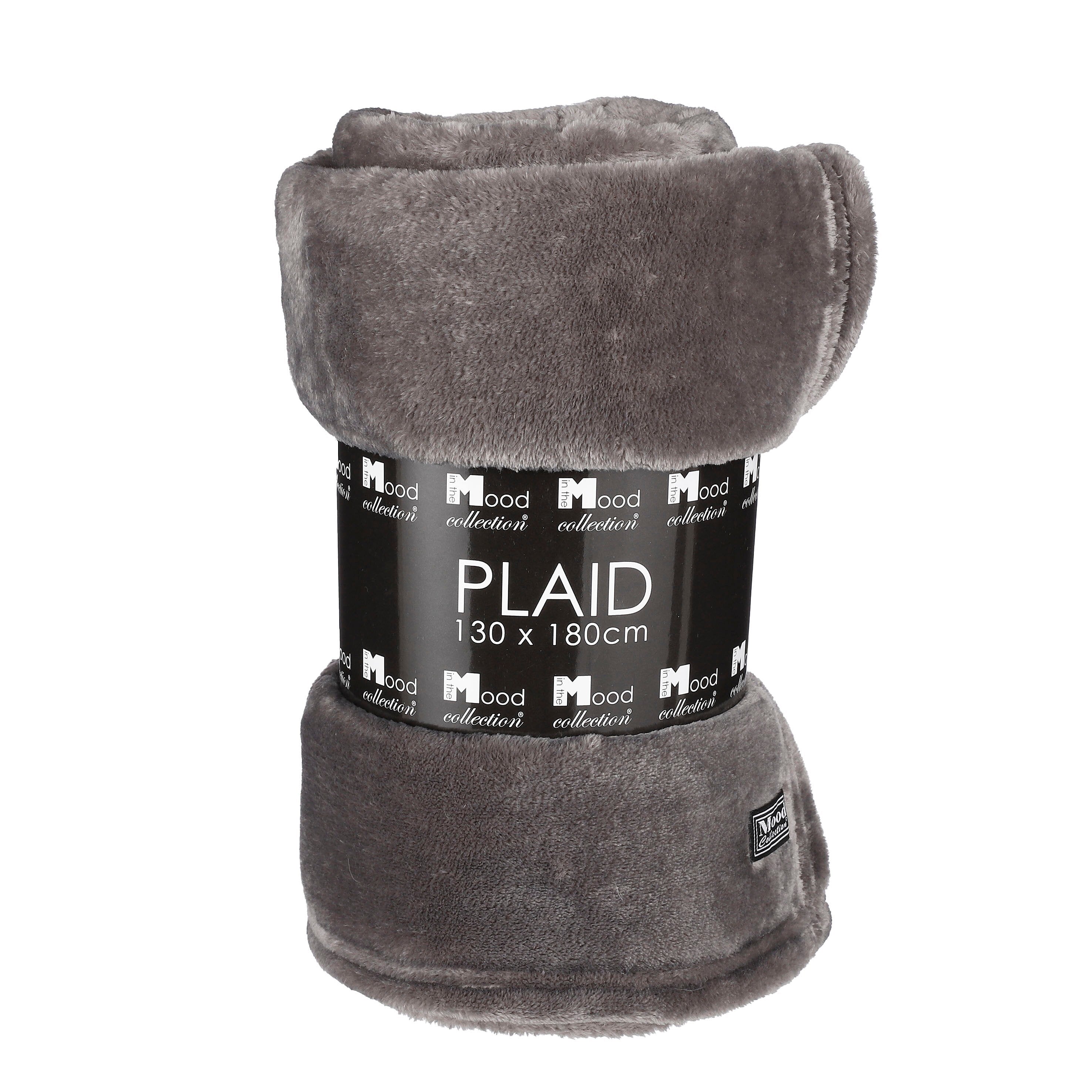 Mica Decorations Famke Fleece Plaid - L180 x B130 cm - Antraciet