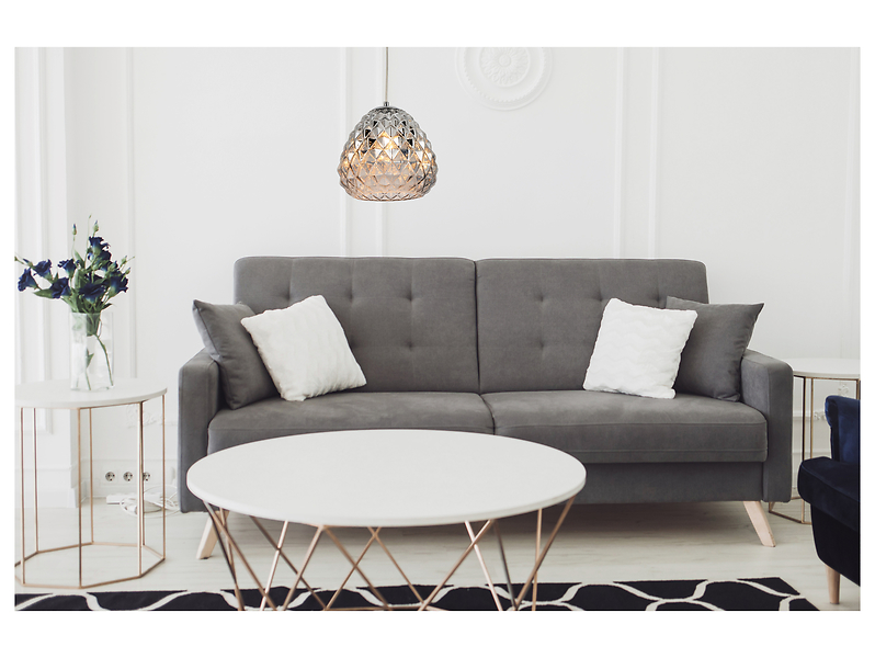 Lampa wisząca Lychee stalowa srebrna