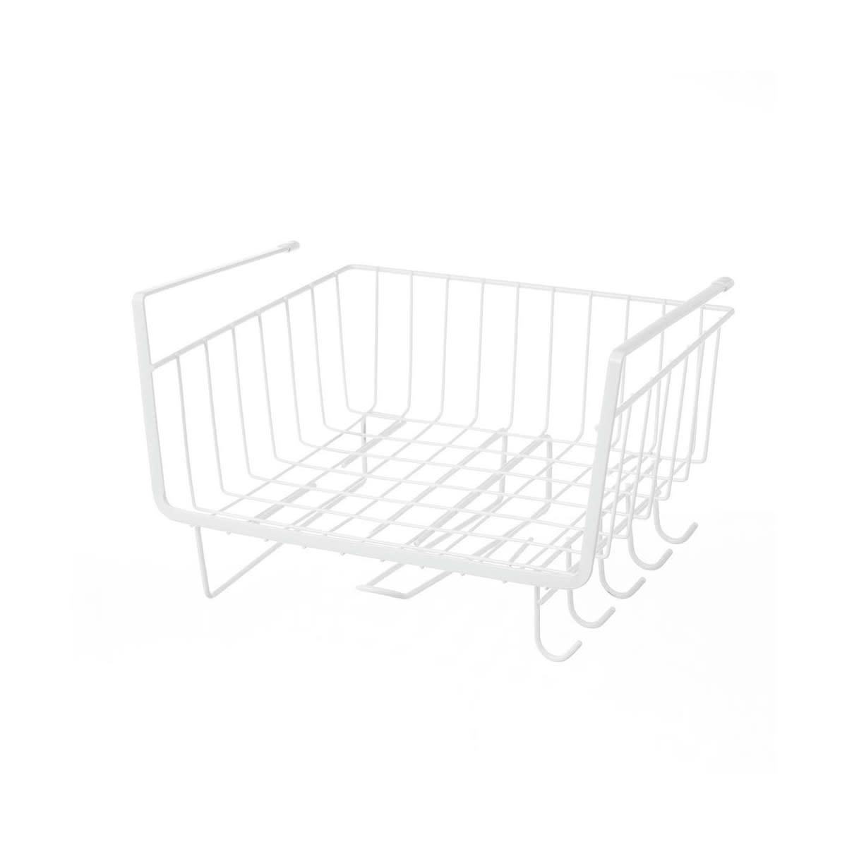 MÉTAL - Organisateur de cuisine à suspendre en métal blanc