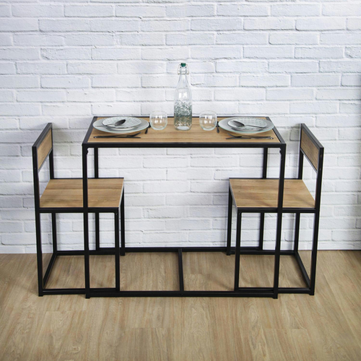 OTIS - Lot d'une table et de 2 chaises otis noir
