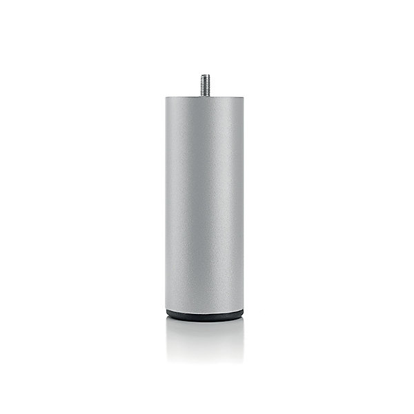 Jeu de pieds de lit cylindriques en métal Gris Hauteur 16 cm (lot de 4)