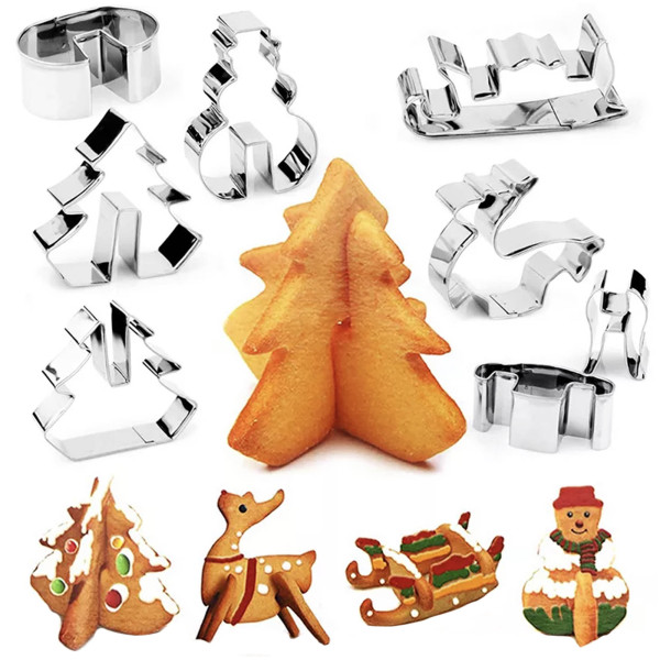 Foremki Wykrawacze Do Ciastek Pierników Świąteczne 8 Sztuk