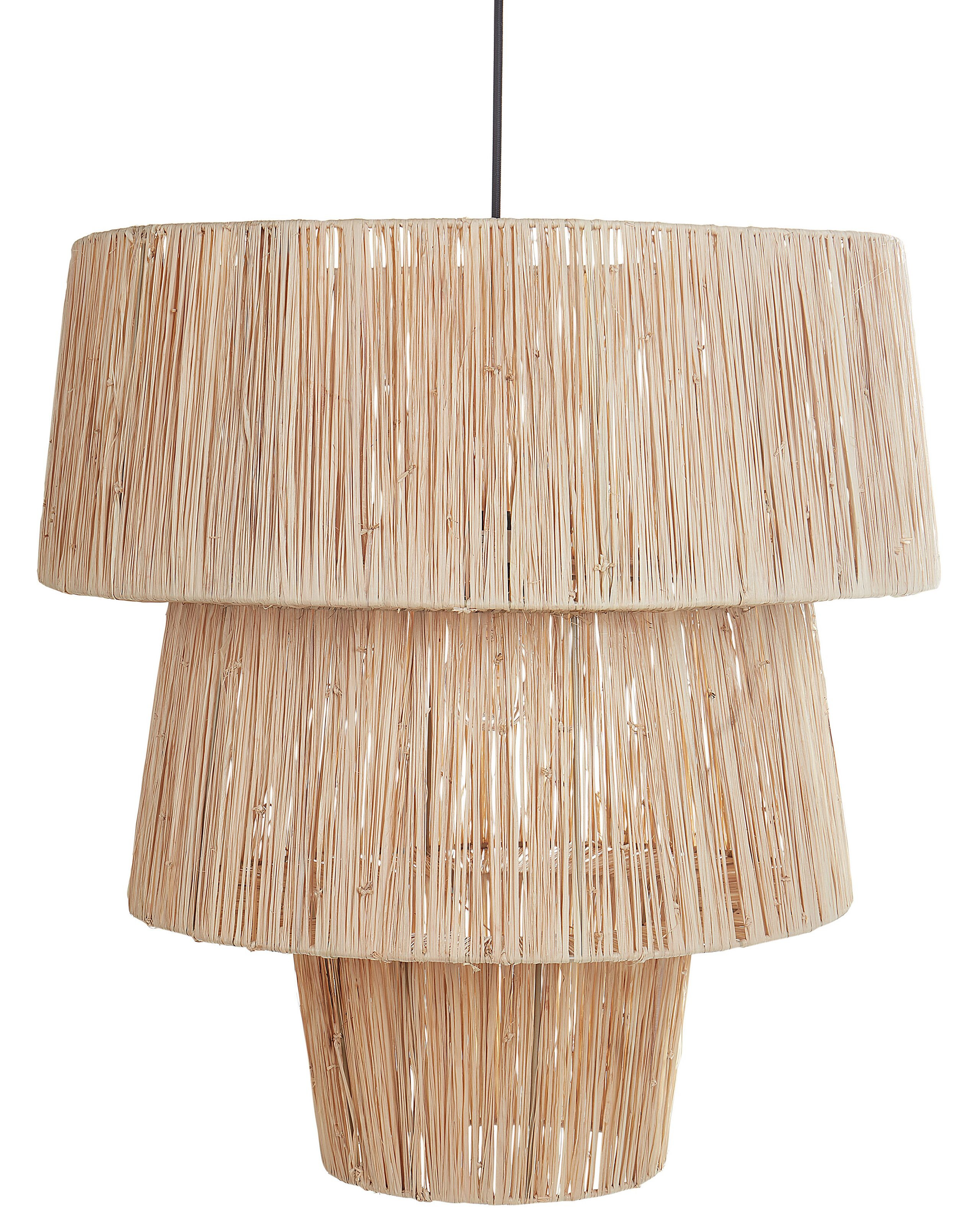 Lampa wisząca sufitowa słomiany klosz naturalna