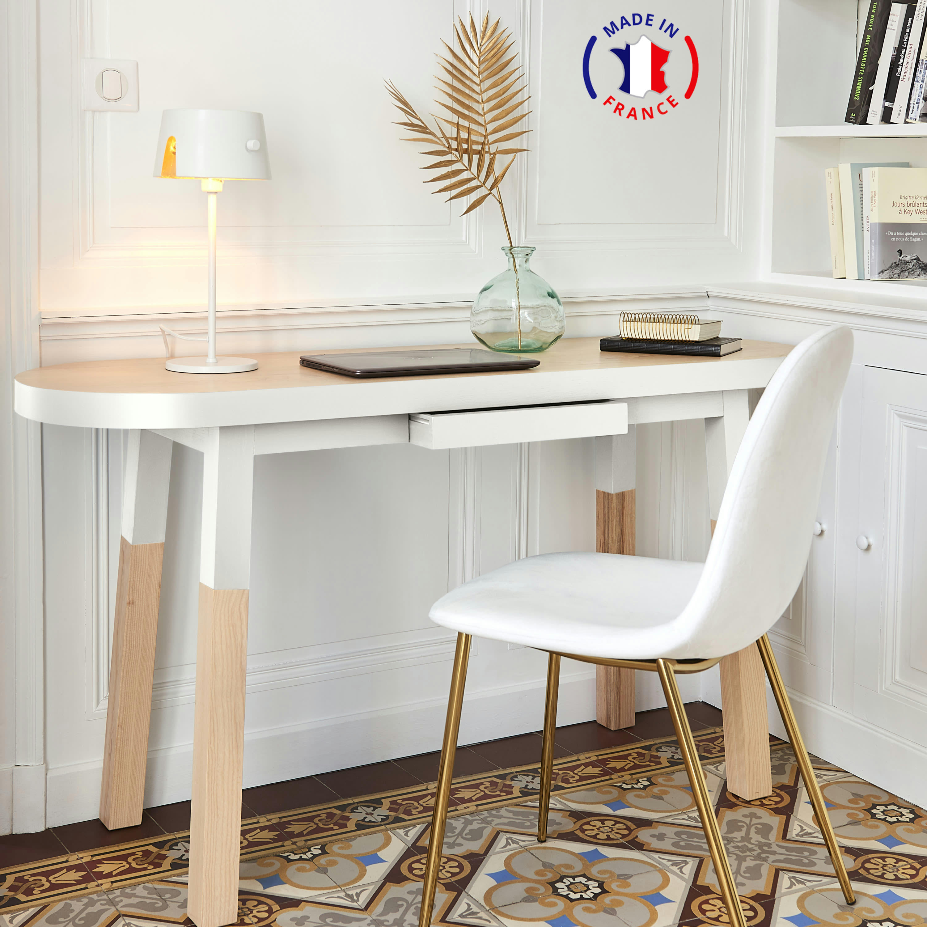 EGEE - Bureau Console 100 cm, 100% frêne massif