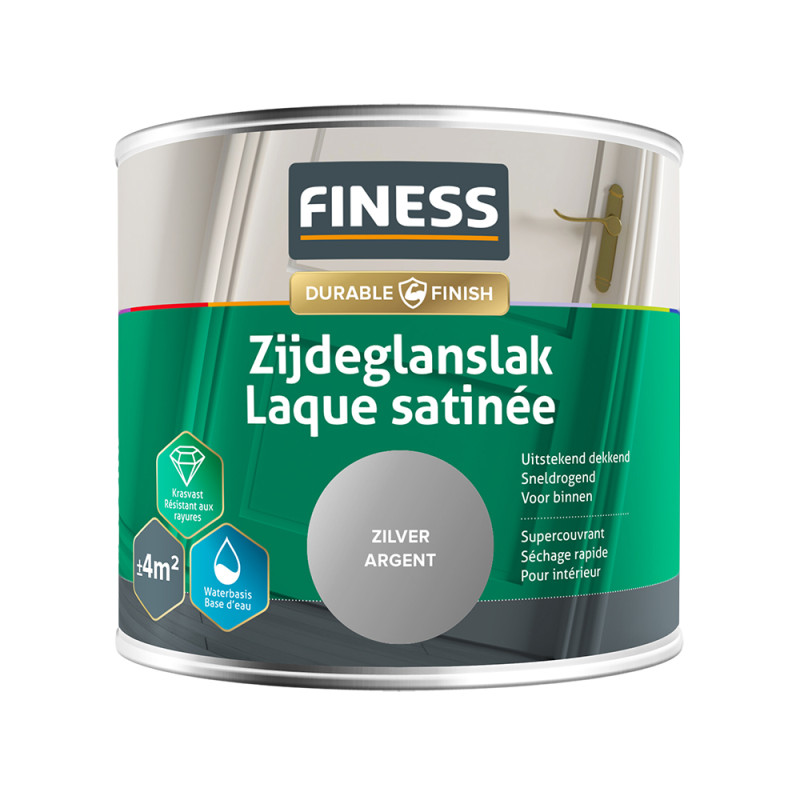 Laque satinée argent 0,25 L FINESS