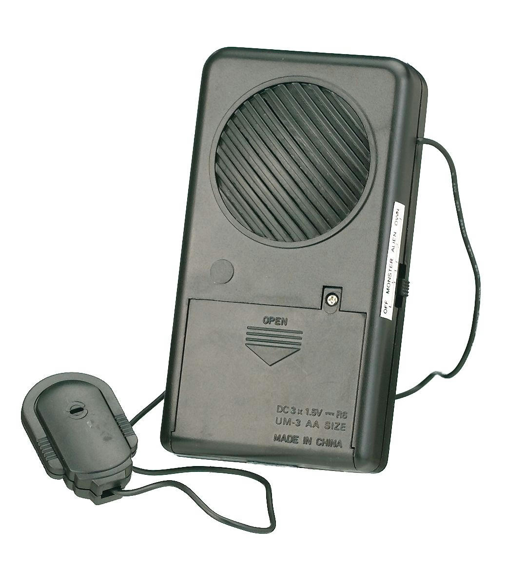 Monster, Alien & Ghost Face Hands-Free Microphone with 3 Voice Change Effects, Black, One Size, Wearable Costume Prop  for Halloween