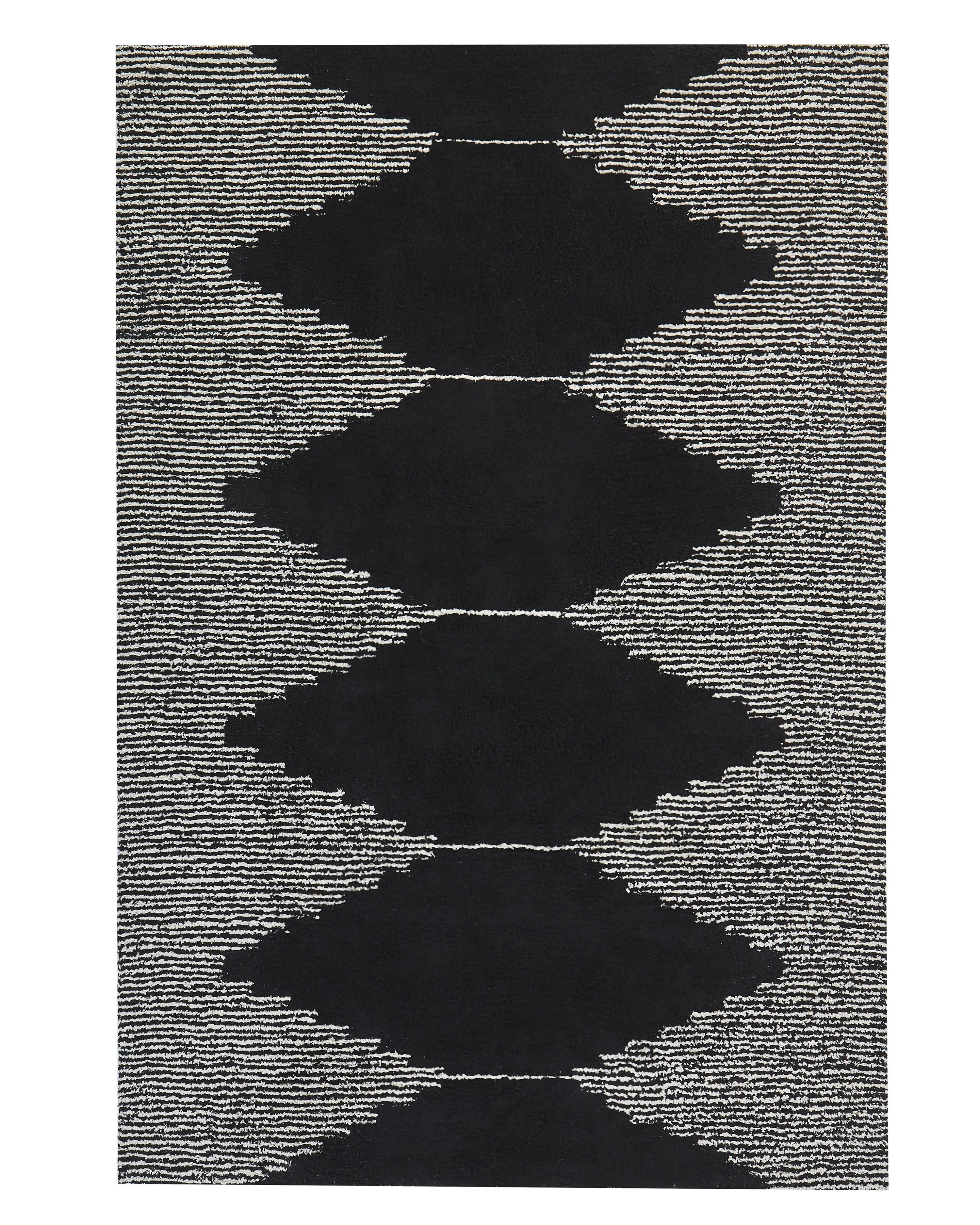Rug BATHINDA Black/ White 140 x 200 cm Cotton