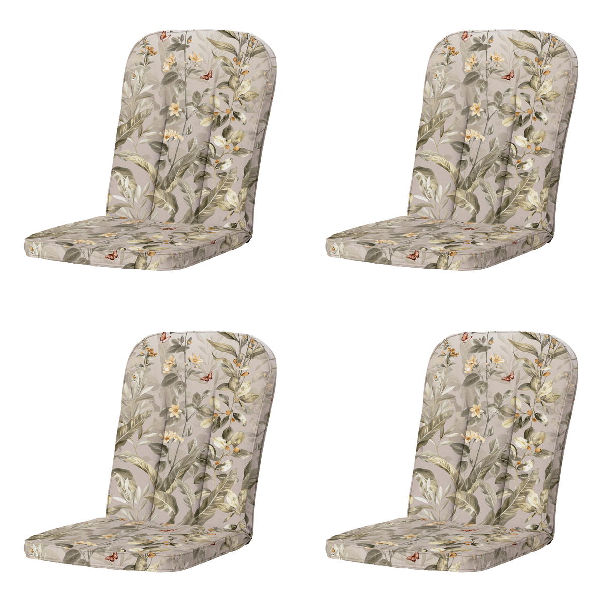 Madison tuintstoelkussen hoge rug Elisa - multikleur - 110x48x6cm - set van 4