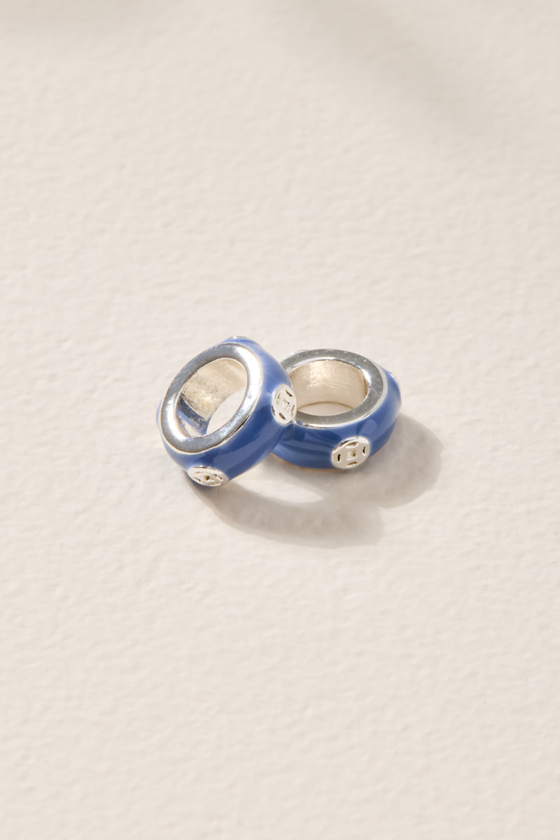 Enamel Loop Charm Set Silver