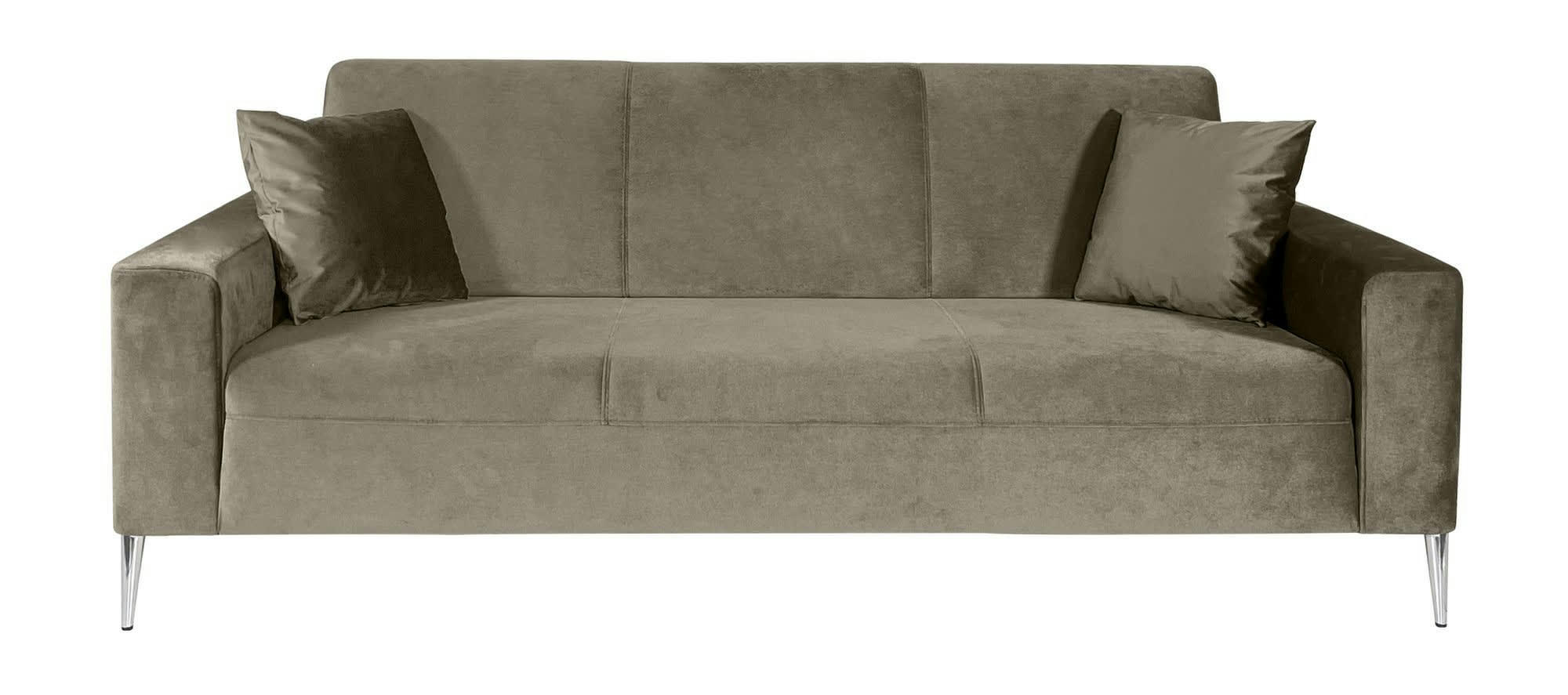 ARSENE - Canapé fixe 3 places  en polyester gris beige