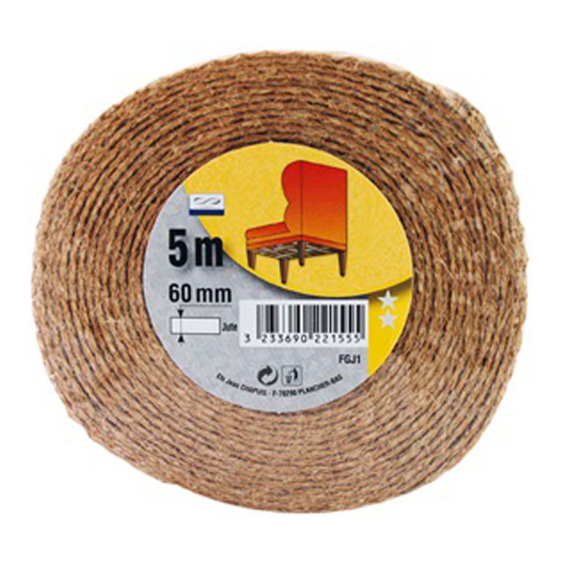 Sangle en jute écru et rouge 85 mm x 5 m CHAPUIS