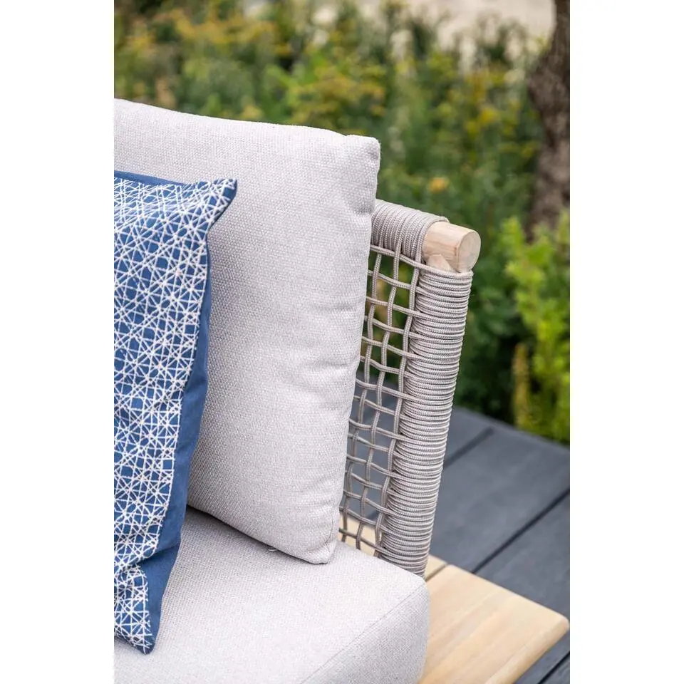 Lunar tweezitsbank - acaciahout met white wash - taupe - grey sand