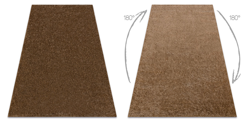 Dywan BUENOS 6650 shaggy jednolity, jednokolorowy ciemny beż 80x150 cm