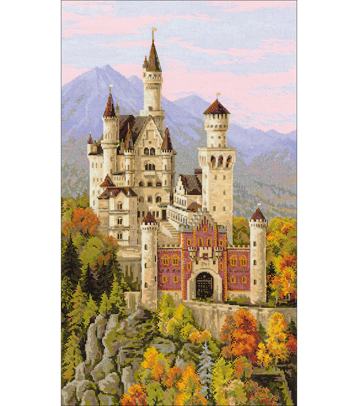 RIOLIS 14 x 23.5 Neuschwanstein Castle Counted Cross Stitch Kit