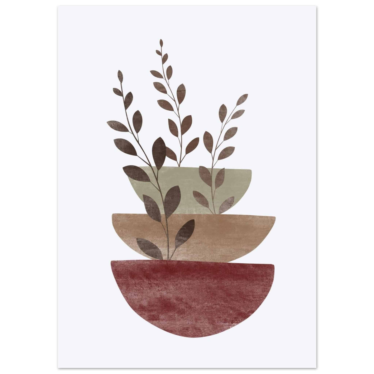 Artfulprints Poster Boho – Layered peace  - 50x70 cm - Bruin